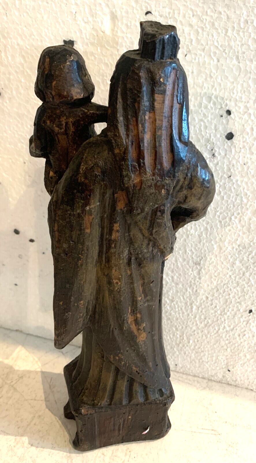 Virgin And Child Jesusen Wood Carved And Patinated 18th Century photo Art