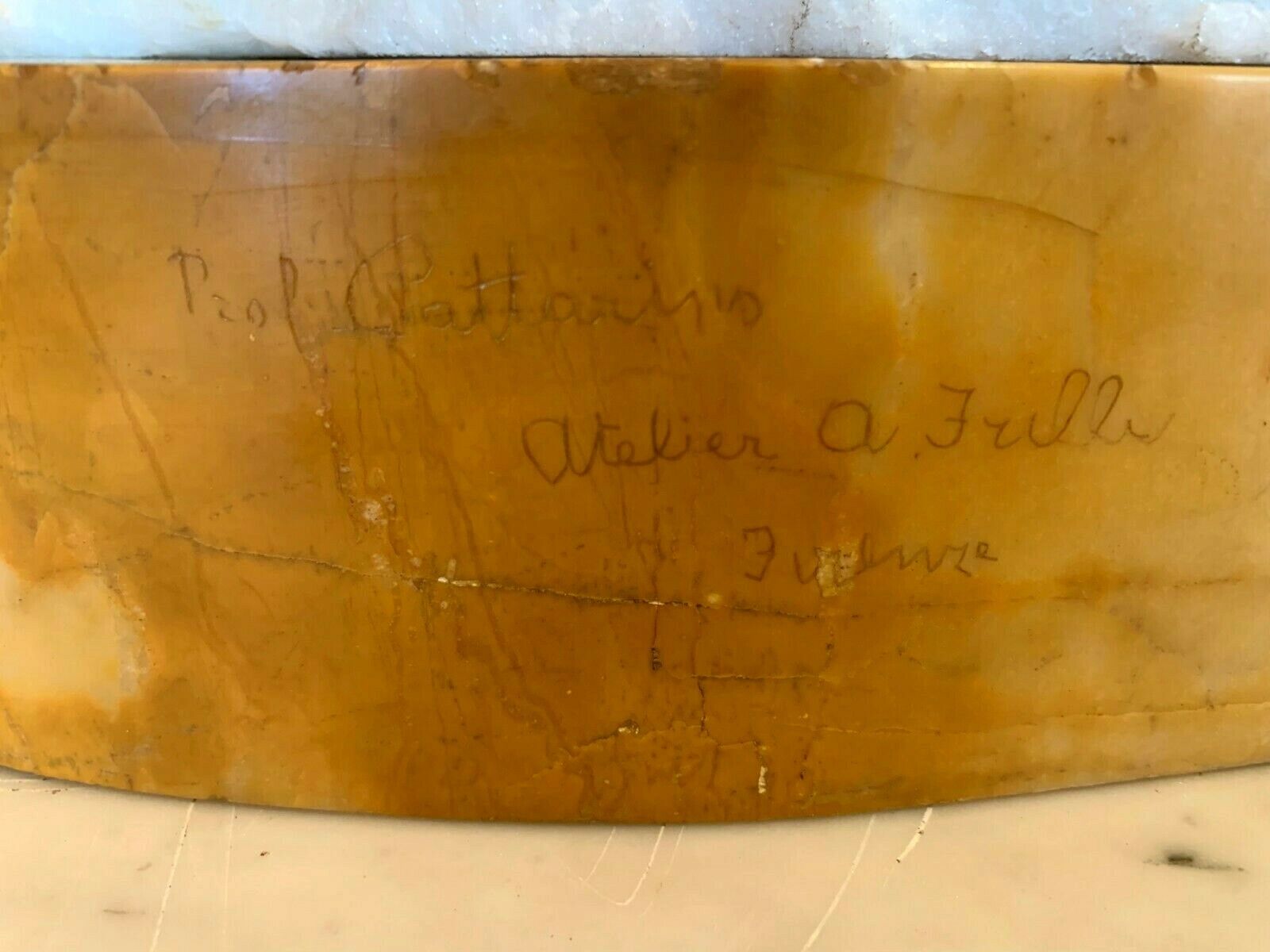 photo furniture Prof Pattarino Carrarre Marble Group 20th Century Marble Sculpture