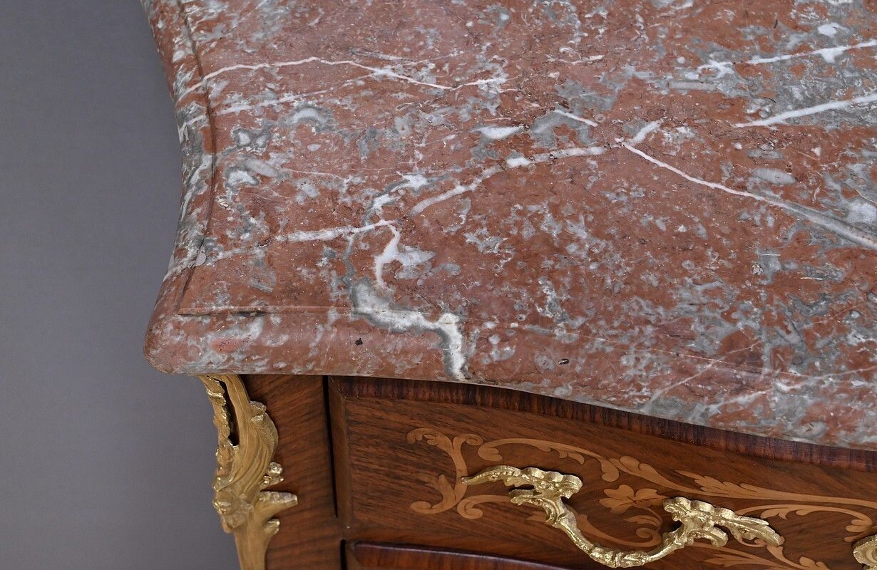Secretary In Precious Wood Marquetry, Transition Style, Napoleon III Period – Mid 19th Century photo vinterior