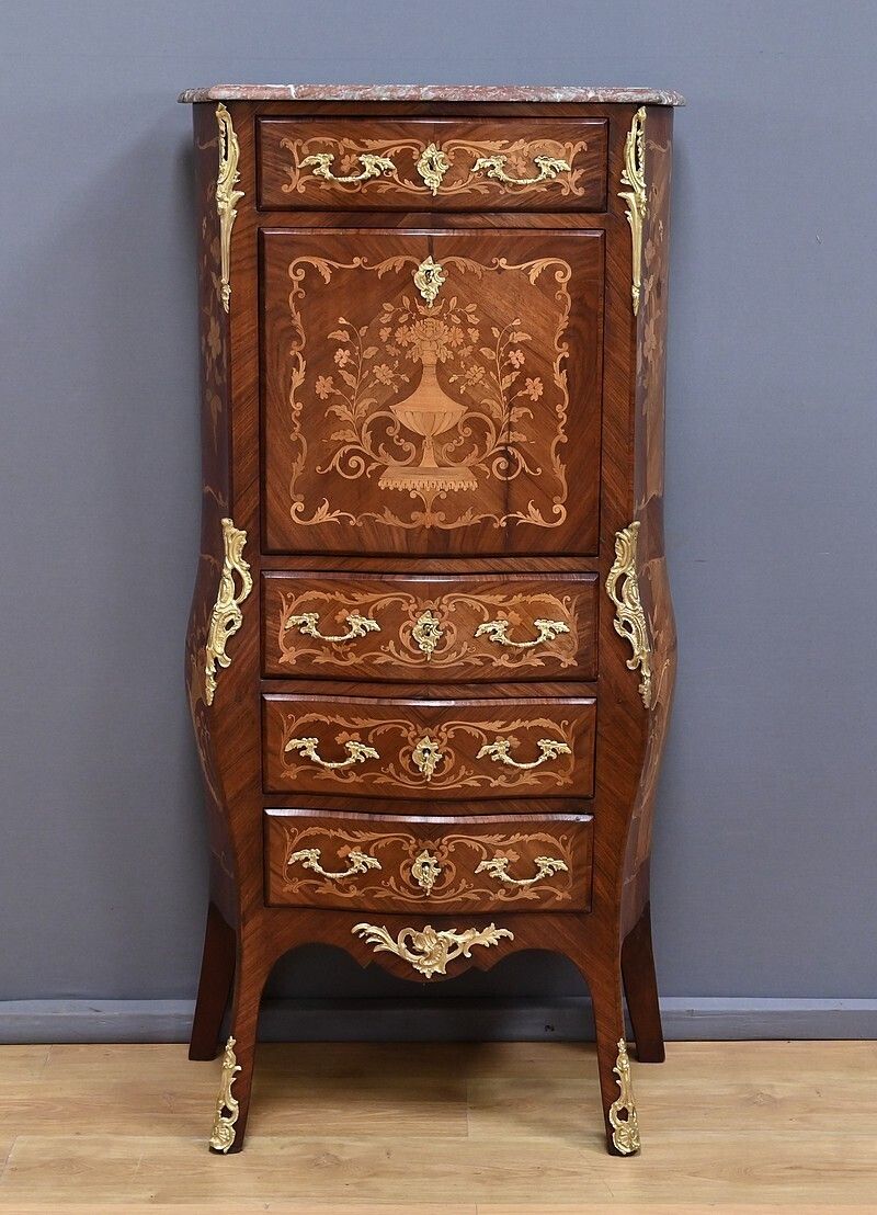 Secretary In Precious Wood Marquetry, Transition Style, Napoleon III Period – Mid 19th Century photo buy