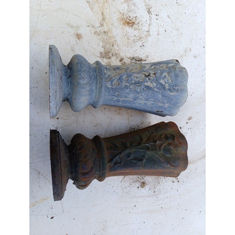 Pair Of Cast Iron Vases 1900 From Charleville Mézières photo vinterior