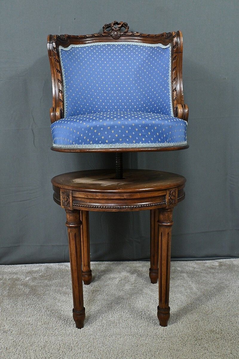 photo buy Louis XVI Style Beech Swivel Harpist Chair – Early 20th Century