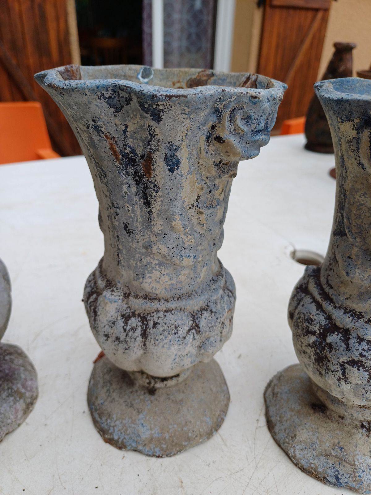 photo buy Lot Of 5 Cast Iron Vases 1900 From Charleville   Mézières