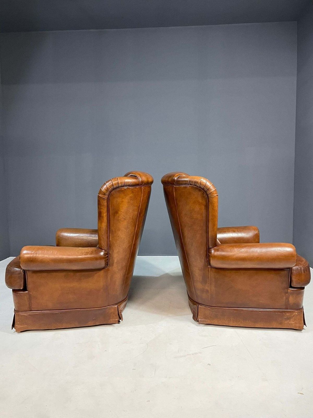 Pair Of Art Deco Leather Club Chairs, Czechoslovakia, 1930s photo for sale