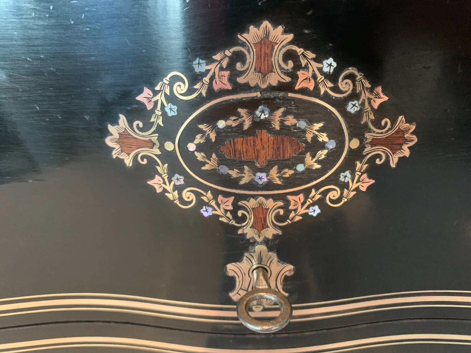 Complete Liquor Cellar Napoleon III Marquetry Ball Box 19th Century photo vinterior