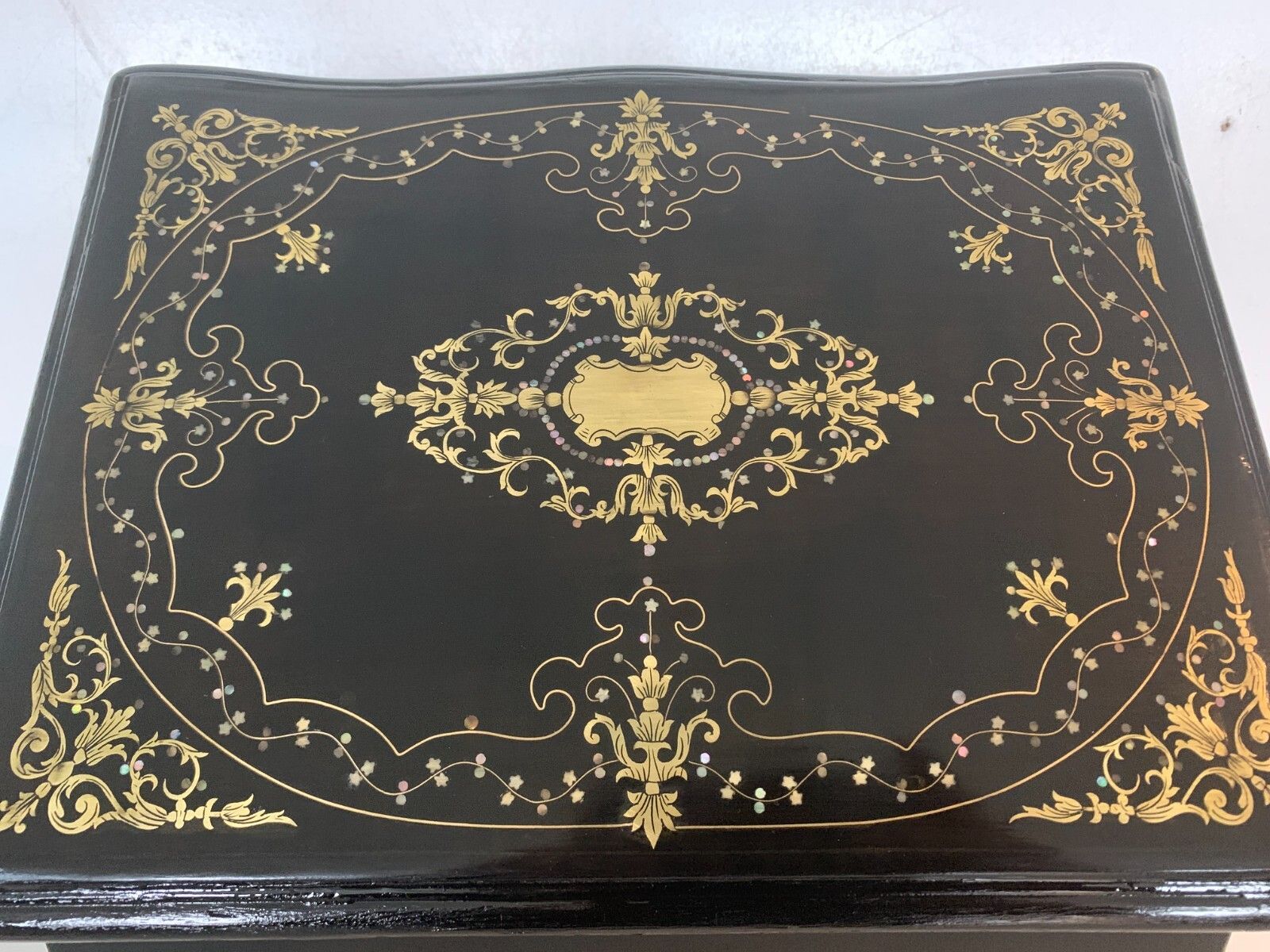 photo furniture Complete Liquor Cellar Napoleon III Marquetry Ball Old Box