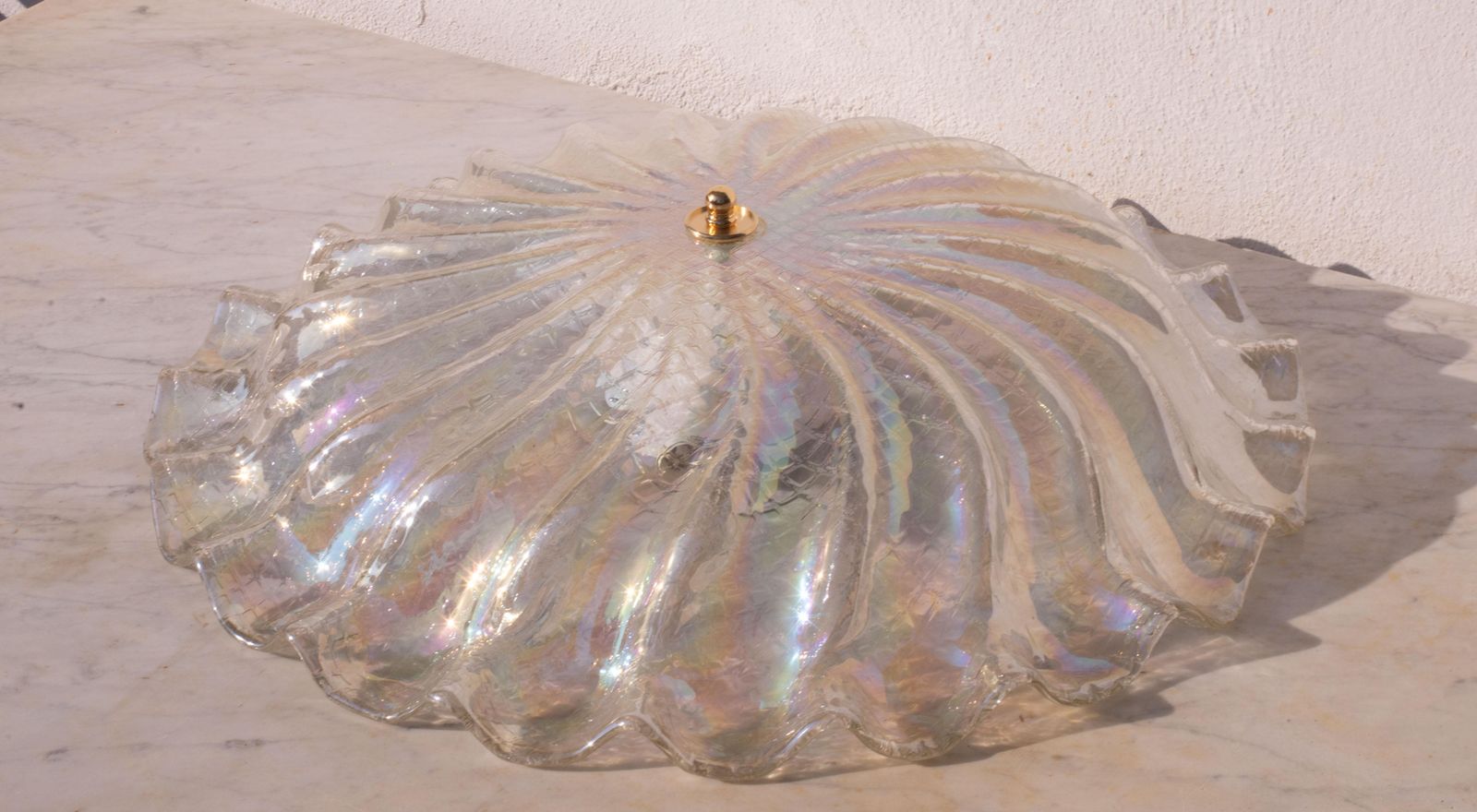 Charming Italian Iridescent Murano Glass Ceiling Fixture, Murano, 1960 photo furniture