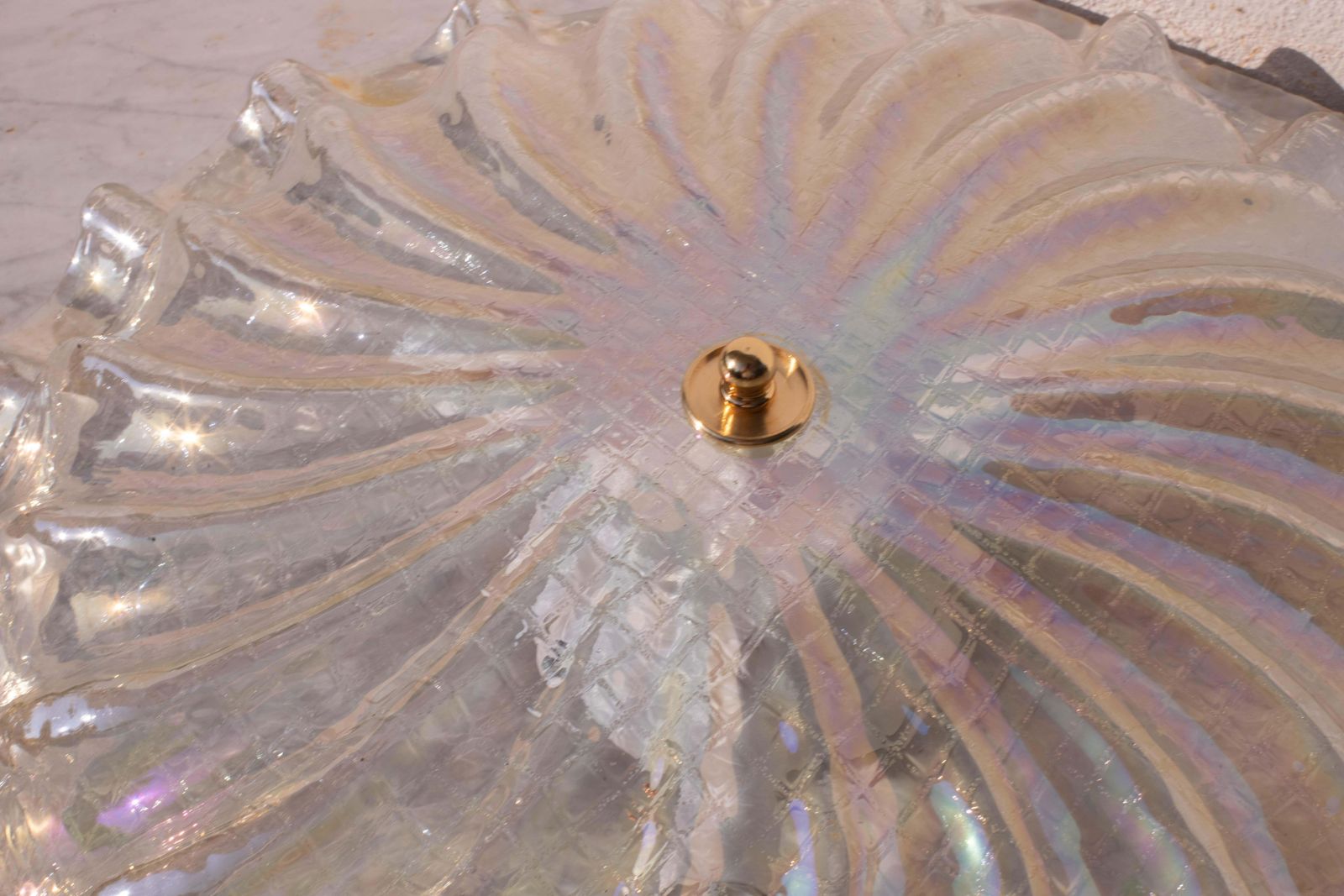 Charming Italian Iridescent Murano Glass Ceiling Fixture, Murano, 1960 photo 1315.0