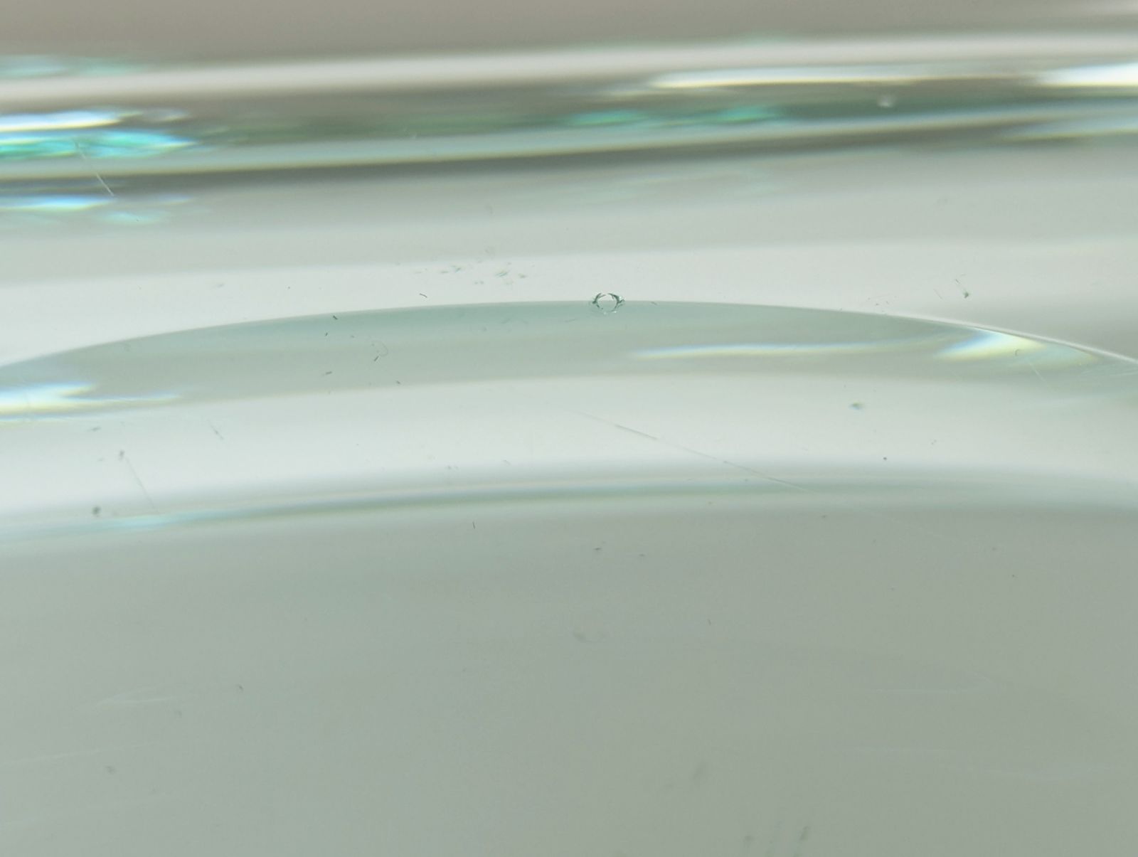 Grinded & Cut Aquamarine Glass Bowl/Centerpiece By Fontana Arte, 1960s photo vintage