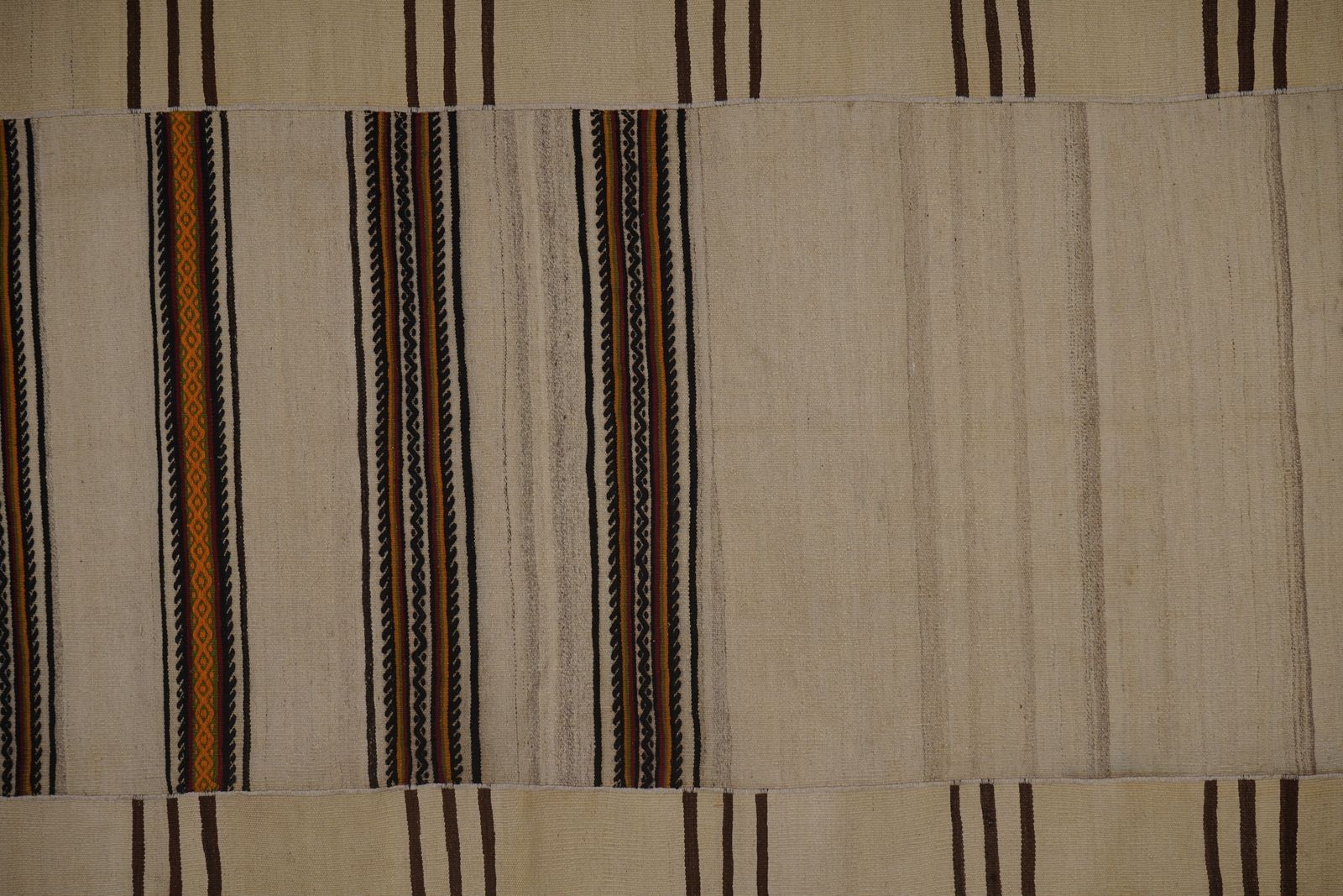 Striped Organic Hemp Kilim Rug 7'8'' X 11' photo Textiles