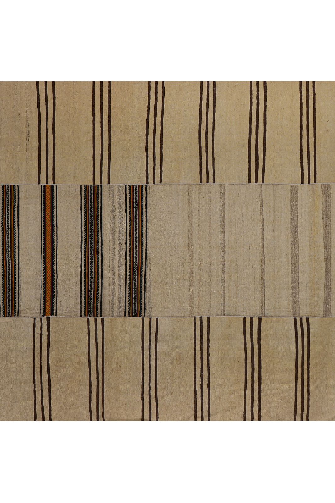 Striped Organic Hemp Kilim Rug 7'8'' X 11' photo vinterior