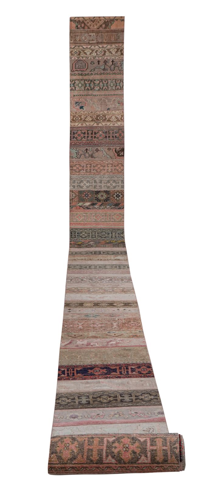 1960s Turkish Oushak Extra Long And Wide Runner   Stair Tread 2'4'' X 524'9''