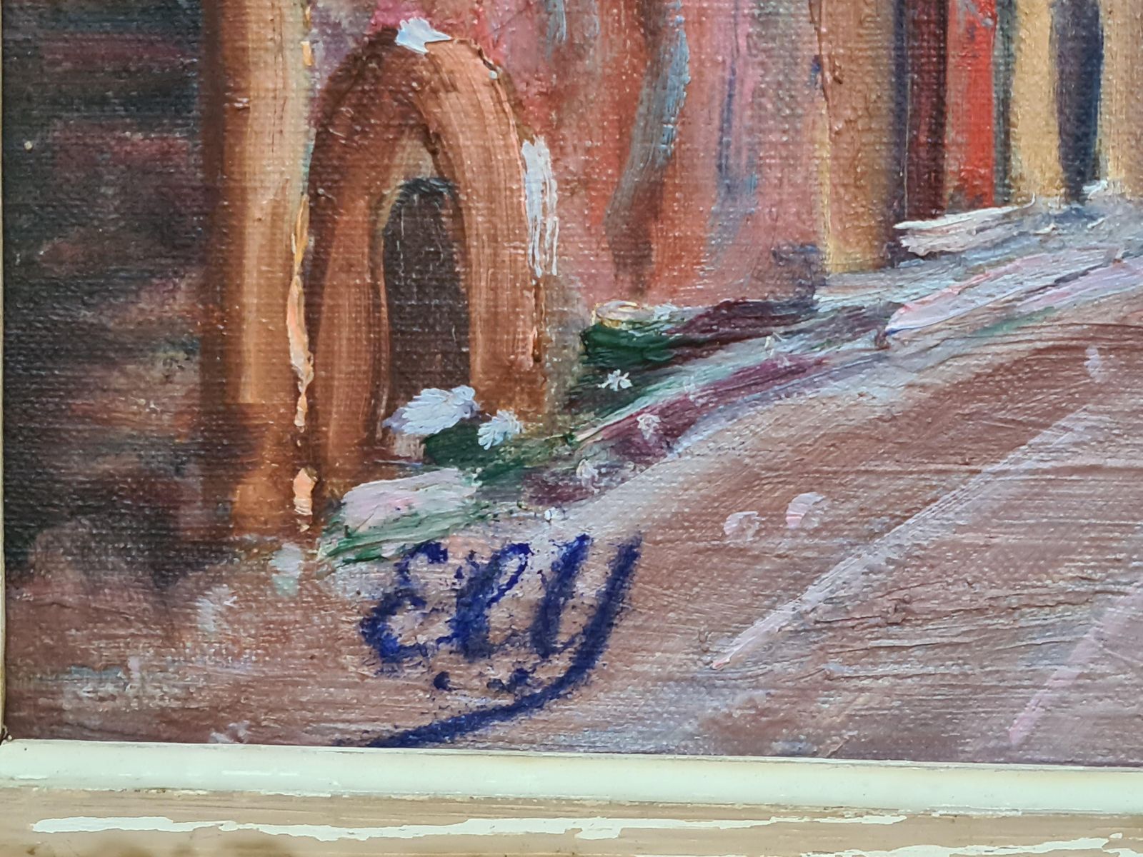Collioure, A Mediterranean Street Scene And The Church Of Notre Dame Des Anges By E.L.Y. photo for sale