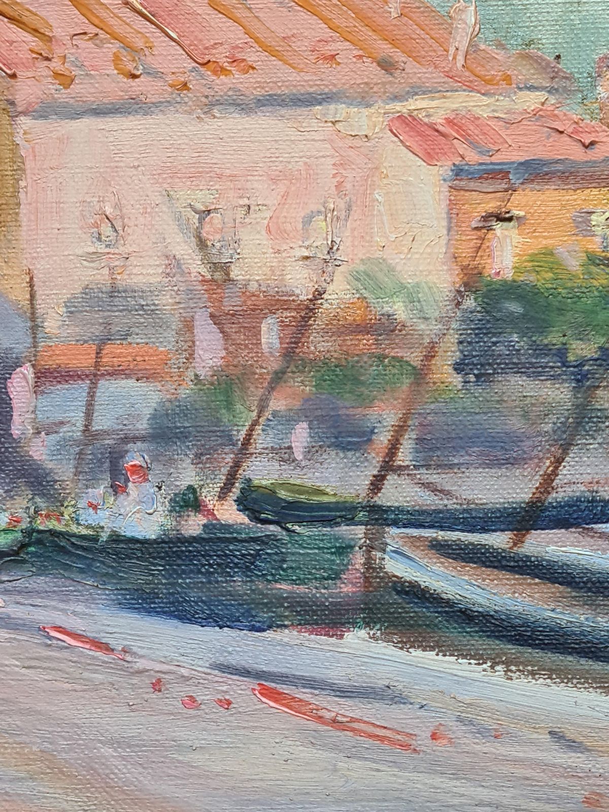 Collioure, A Mediterranean Street Scene And The Church Of Notre Dame Des Anges By E.L.Y. photo 889.0