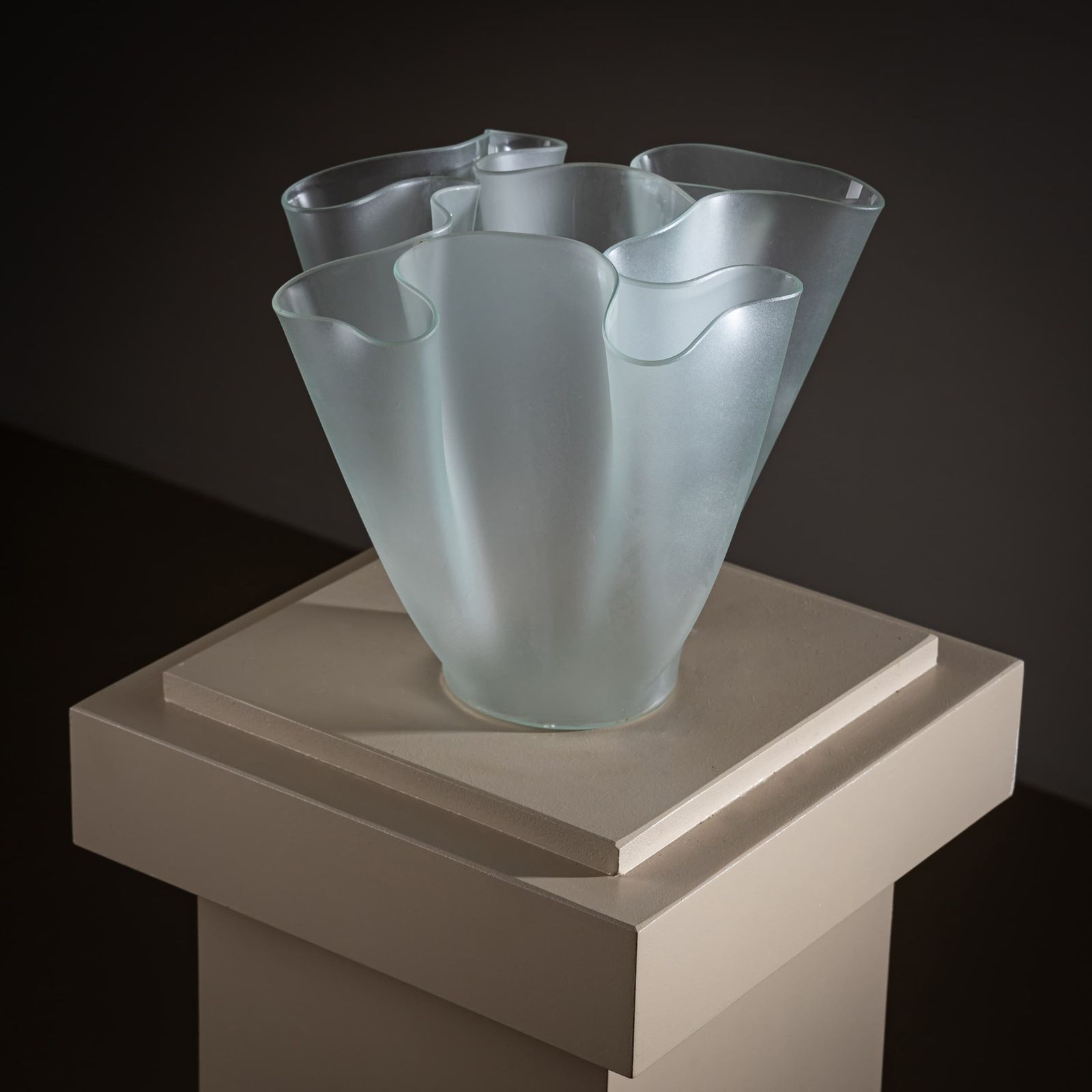 Cartoccio Glass Vase, Pietro Chiesa For Fontana Arte, Italy, Mid 20th Century photo for sale