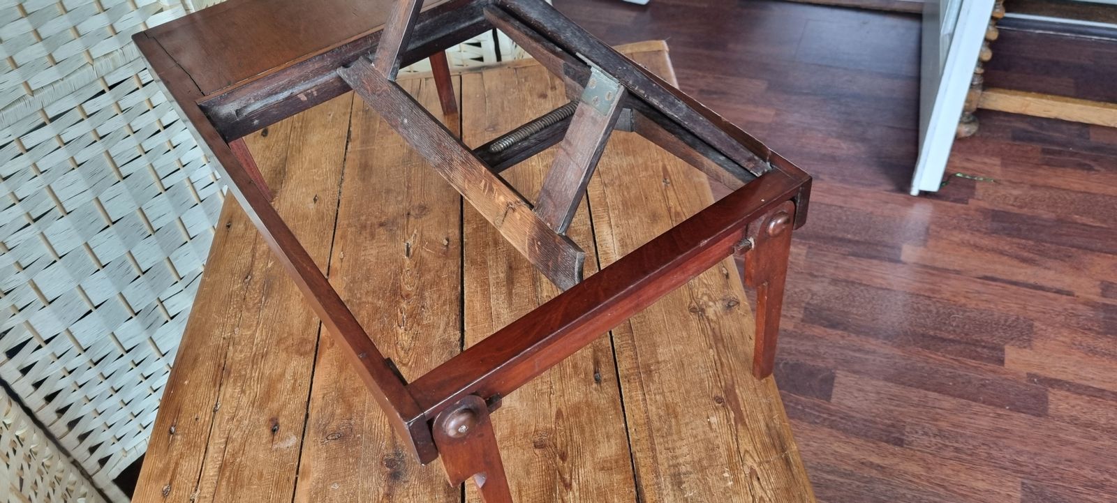 19th Century Mahogany Campaign, Folding Desktop Writing Table photo Furniture