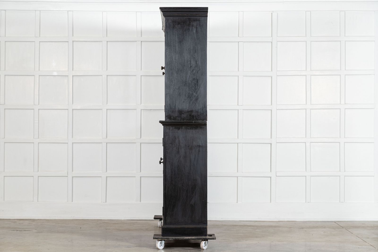 Large 19thc English Ebonised Oak Glazed Cabinet photo buy