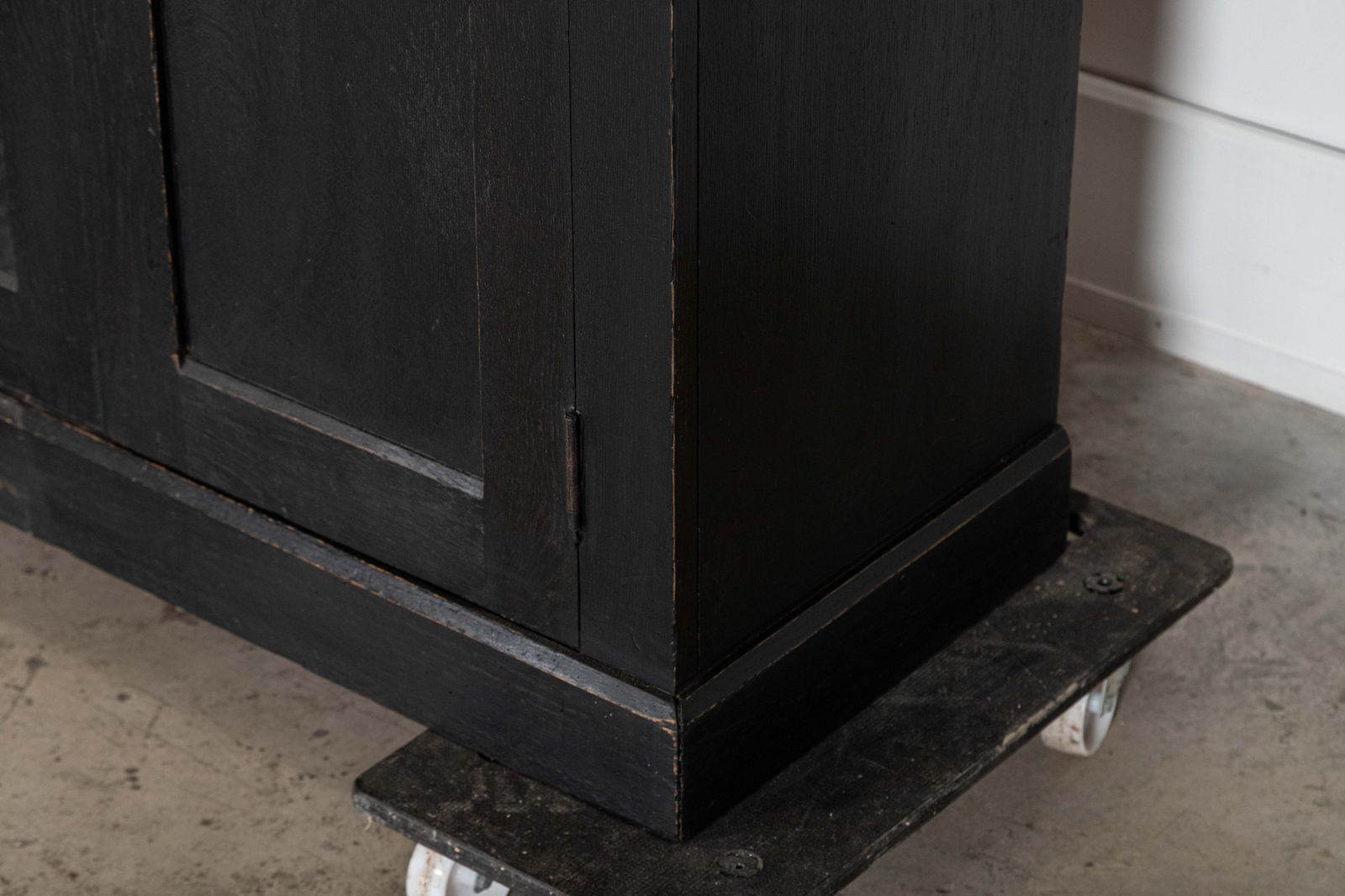 photo for sale Large 19thc English Ebonised Oak Glazed Cabinet