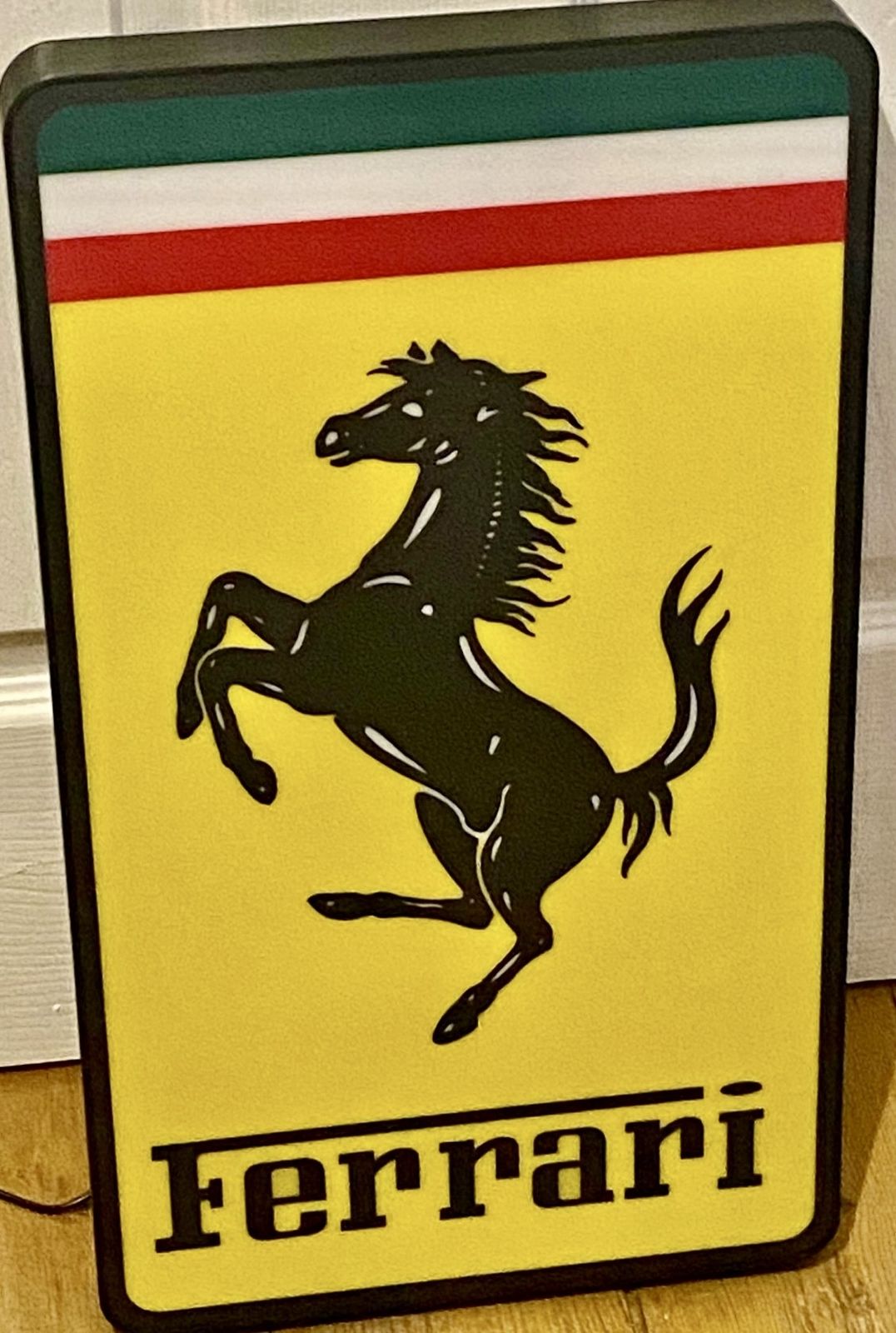 Ferrari Illuminated Light Up Garage Wall Art Automotive Automobile Sign Dealer Showroom Signage 458 Portofino 488 Roma 296 F1 Formula 1 Scuderia Race photo furniture