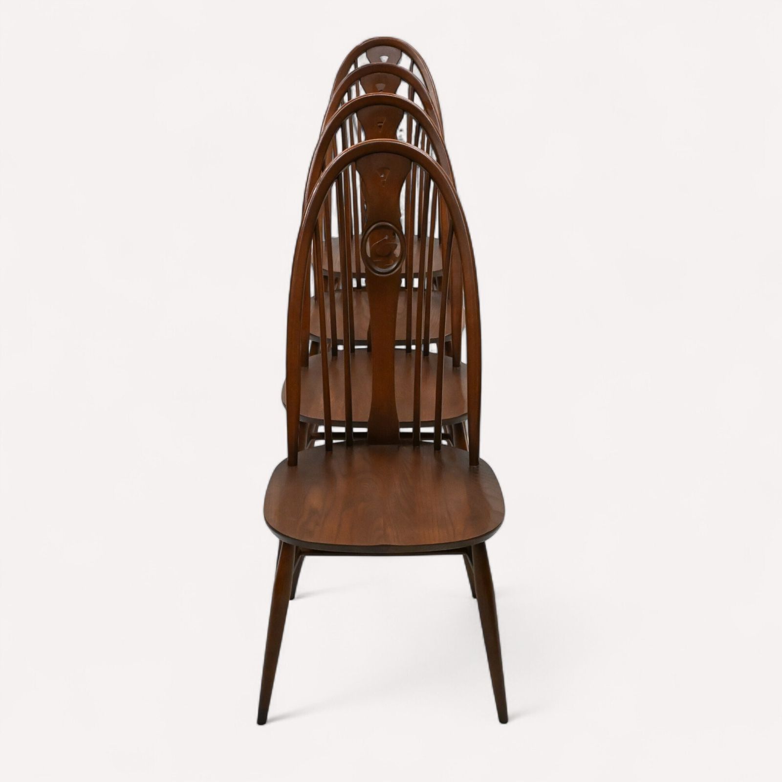 4 Ercol Dining Chairs Windsor Bow Backs Swan Fruitwood Finish Free Uk Delivery photo for sale