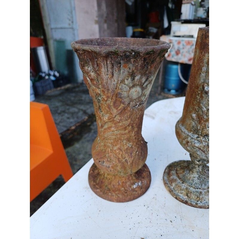 Set Of 3 Cast Iron Vases 1900 From Charleville   Mézières photo Home Decor