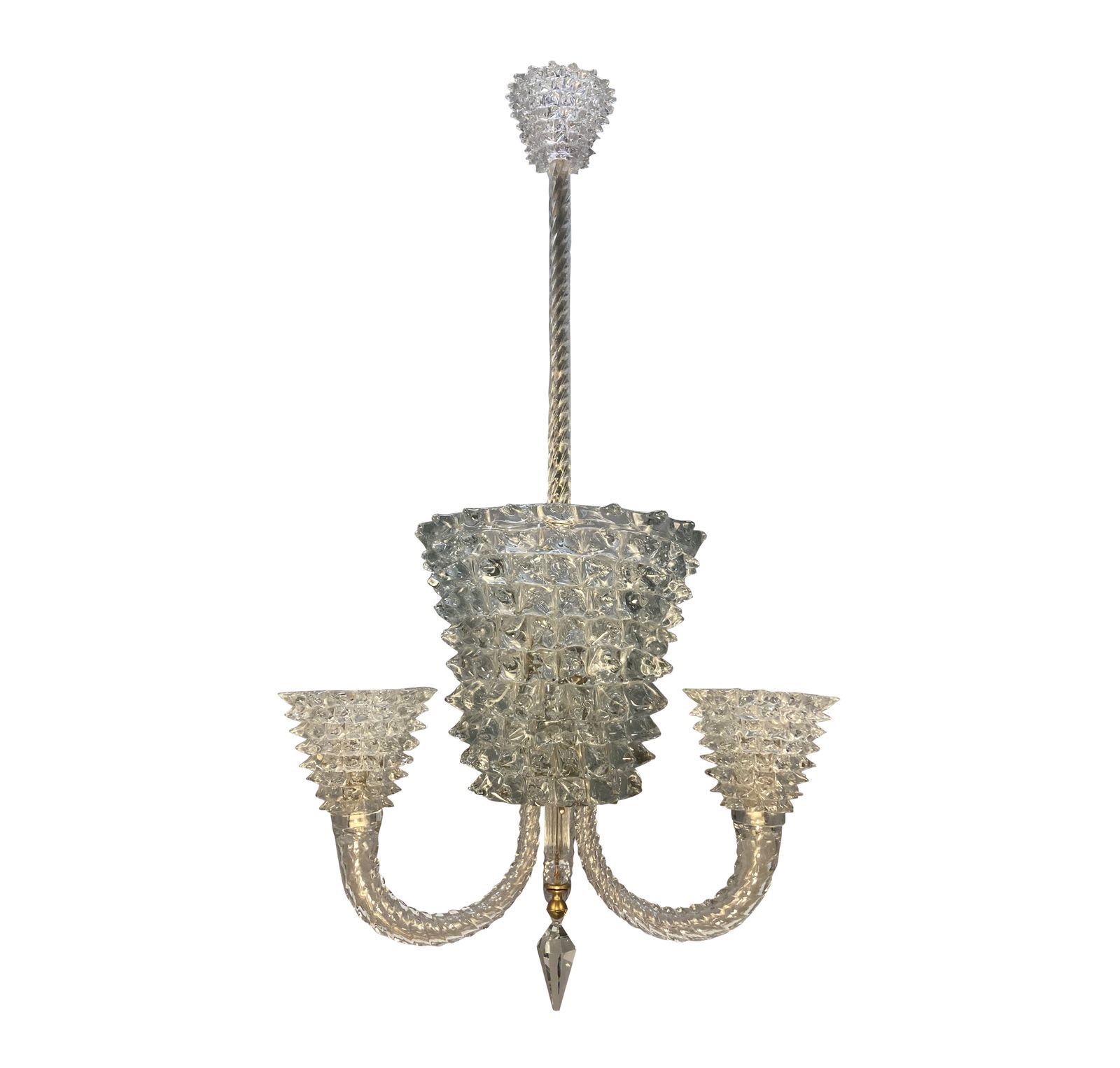 A Fine Mid Century Rostrato Glass Chandelier By Barovier Y Toso