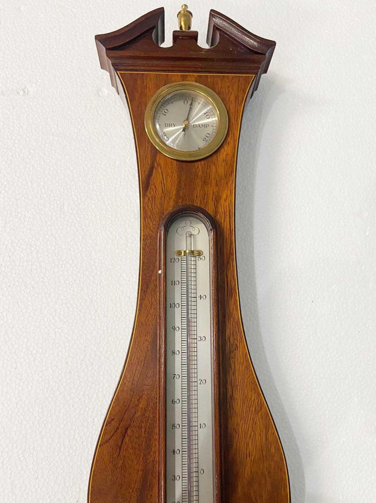 Georgian Revival Barometer Mahogany Mercury Thermometer photo vintage