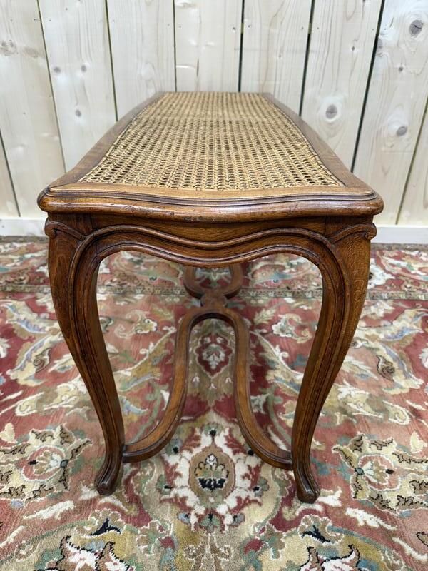 Banquette D'entrée Ou De Piano Cannée à Entrecroise Louis XV photo for sale