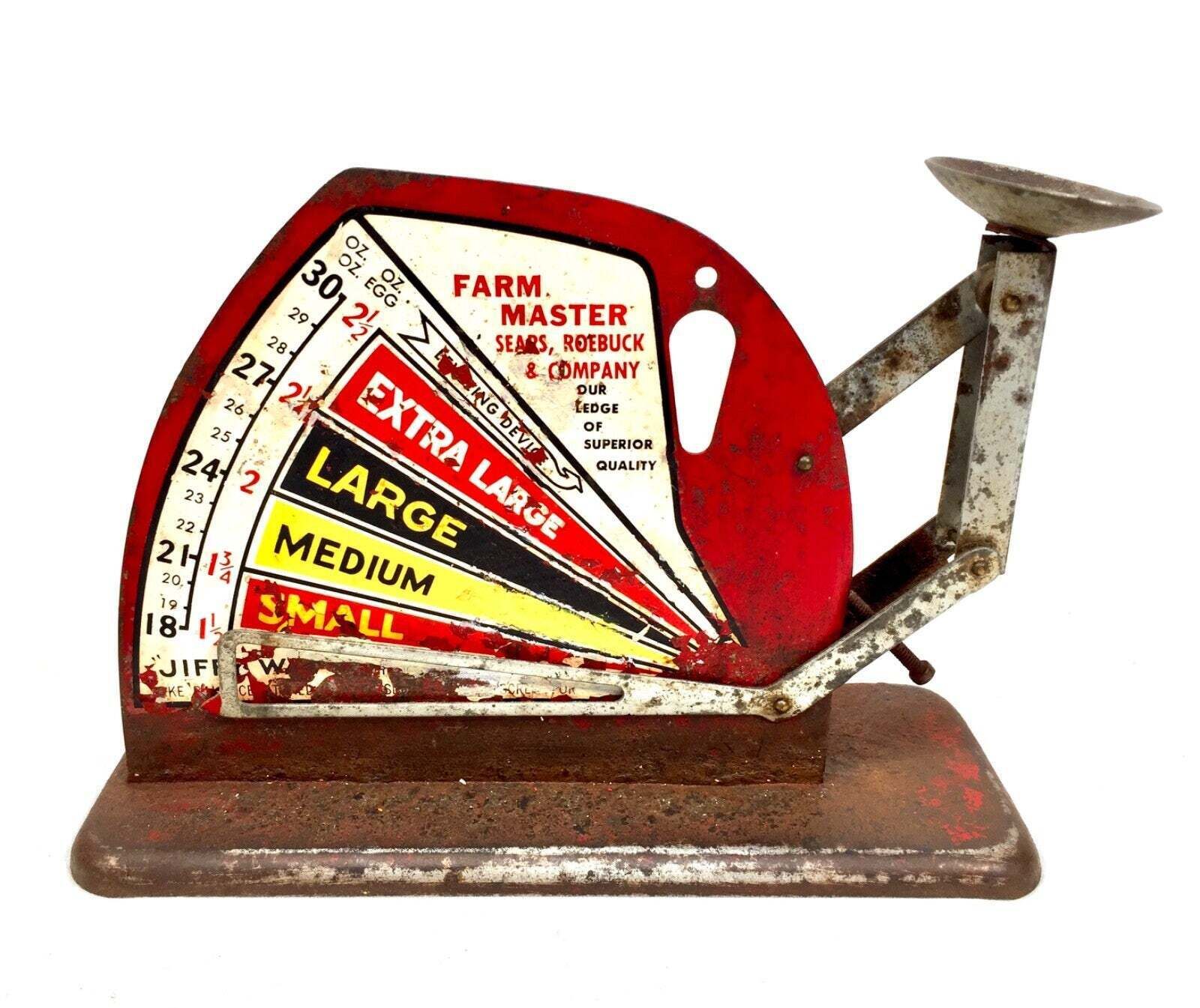 Antique Red Jiffy Way Egg Scale By Farm Master Sears, Roebuck & Company C.1940