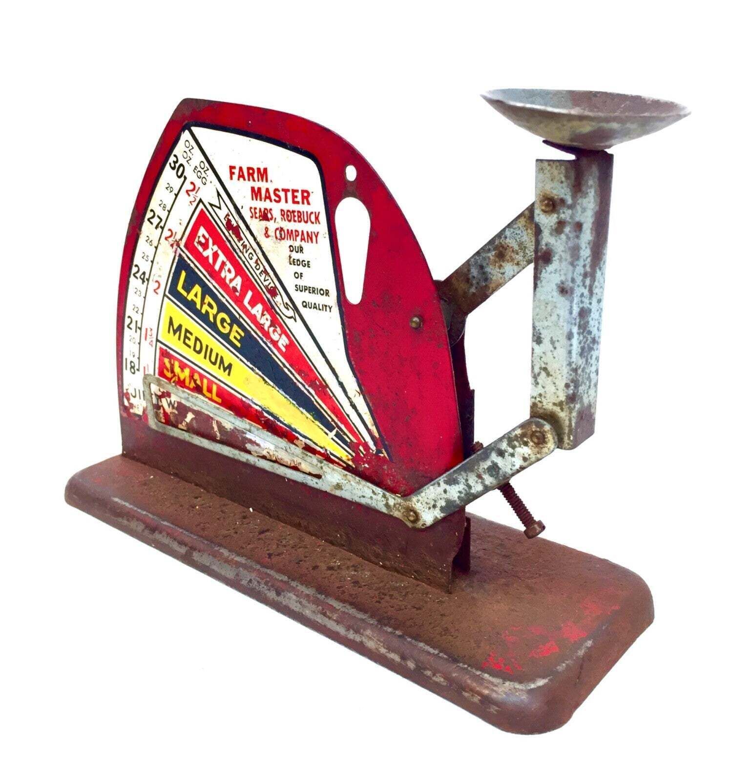 Antique Red Jiffy Way Egg Scale By Farm Master Sears, Roebuck & Company C.1940 photo Home Decor