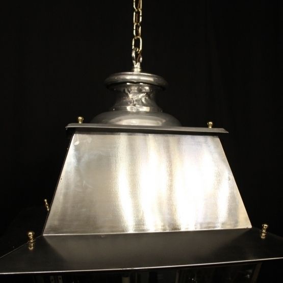 Large Oversized French Steel & Brass 4 Light Antique Lantern photo 4750.0