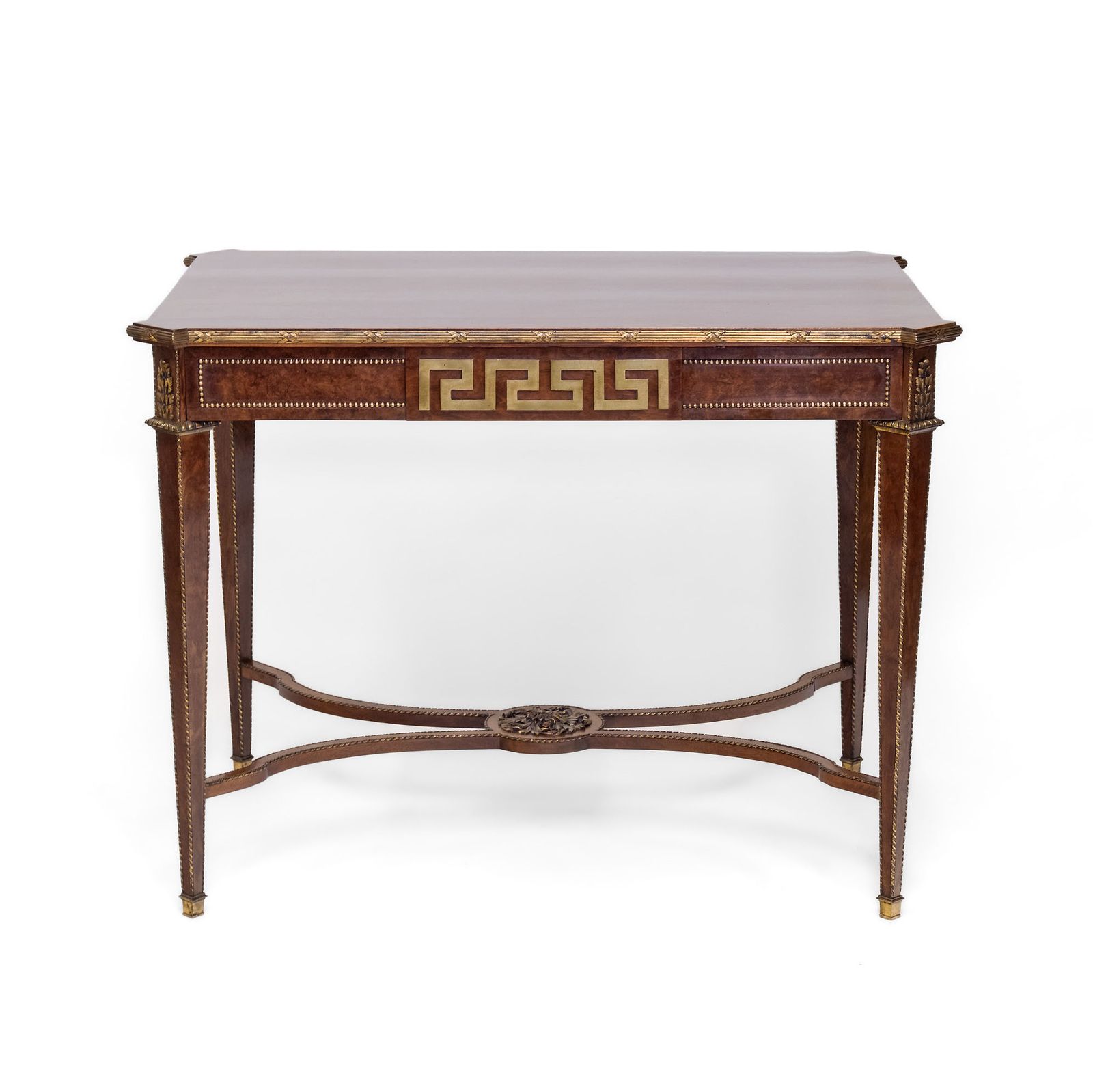 Late 19th Century Plum Pudding & Gilt Centre Side Table Greek Key Louis XVI Revival photo Furniture