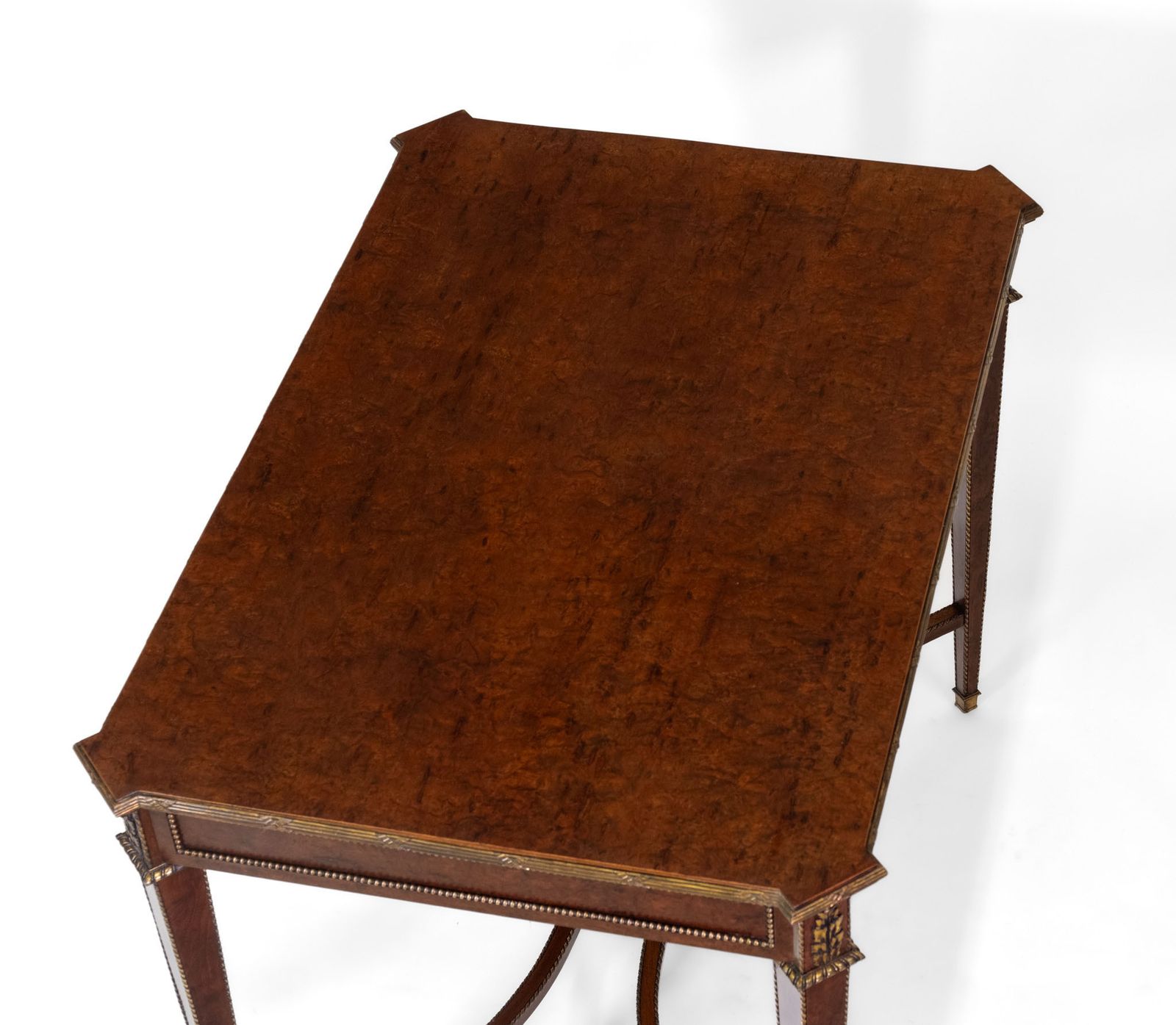 Late 19th Century Plum Pudding & Gilt Centre Side Table Greek Key Louis XVI Revival photo vintage