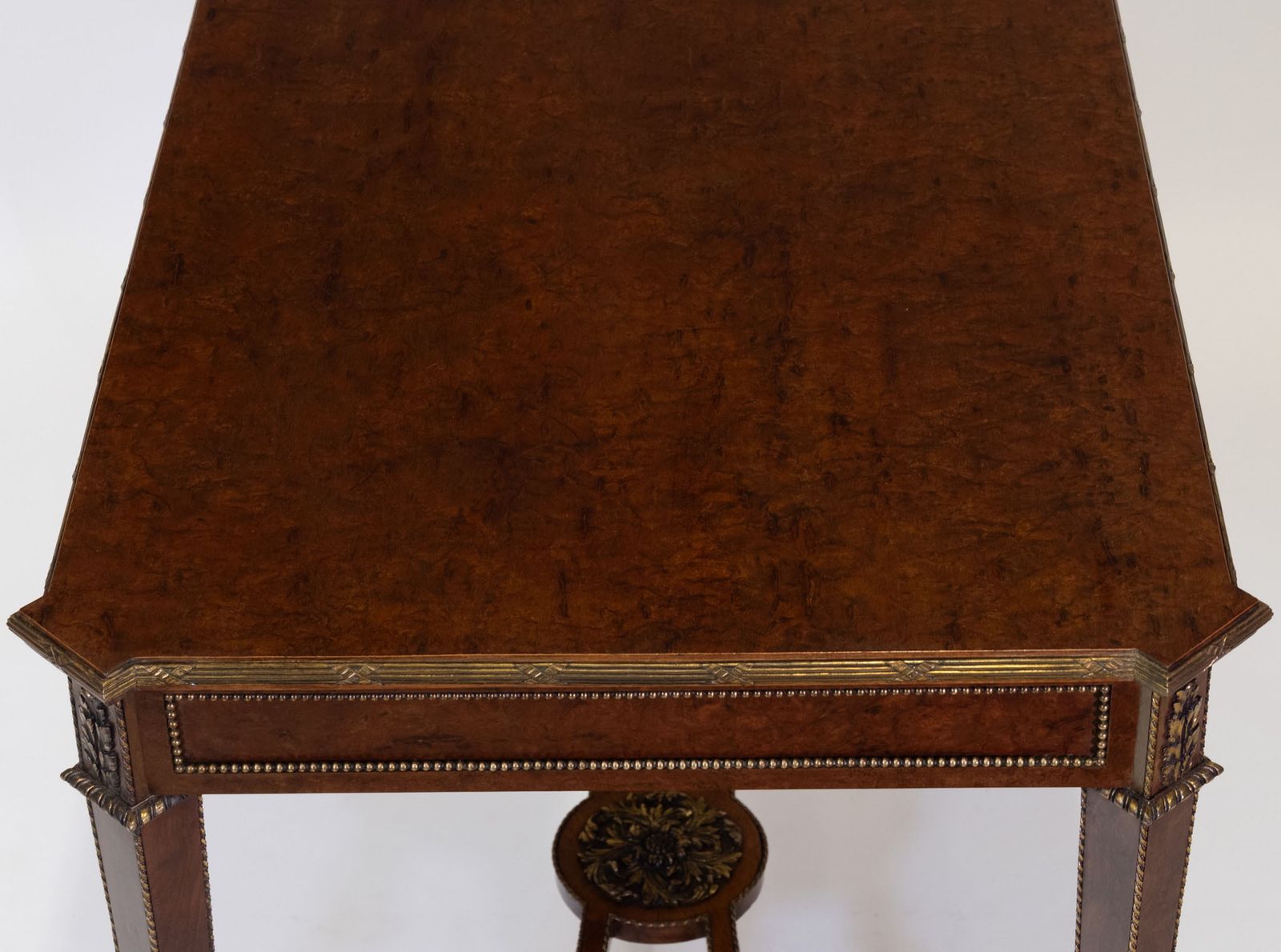 photo for sale Late 19th Century Plum Pudding & Gilt Centre Side Table Greek Key Louis XVI Revival