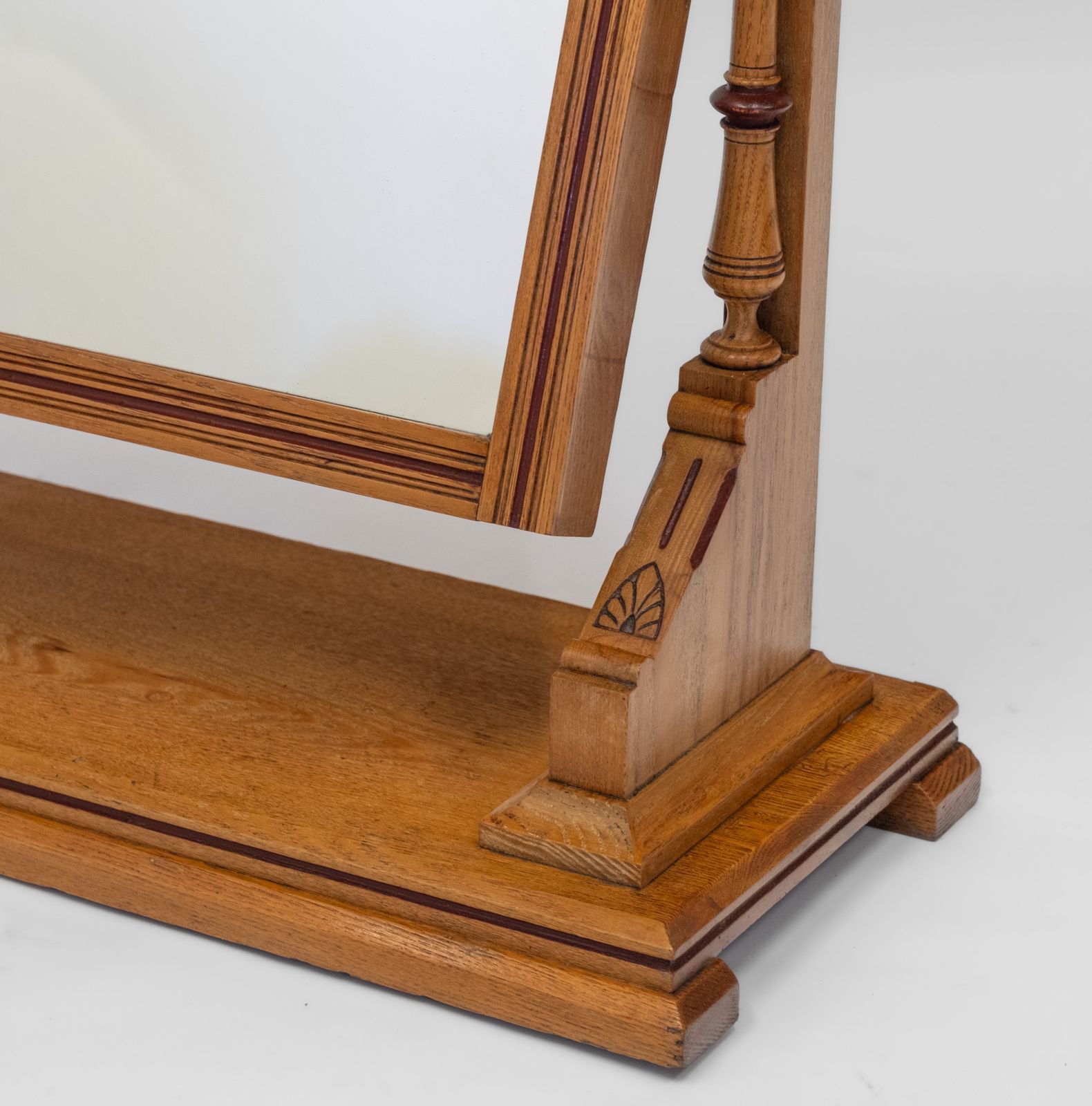 C19th Gothic Revival Ash & Painted Dressing Table Vanity Mirror photo furniture