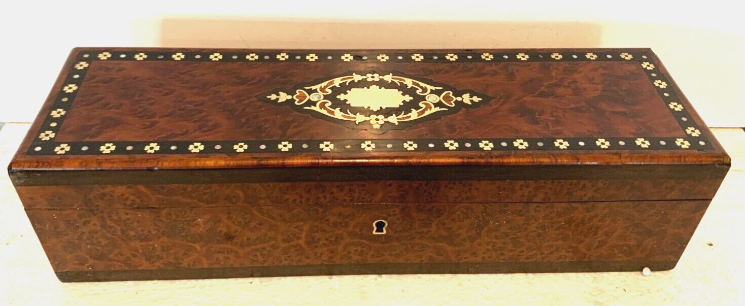 Boite A Gant En Loupe De Thuya Napoléon III Marqueterie Boulle XIX Siècle