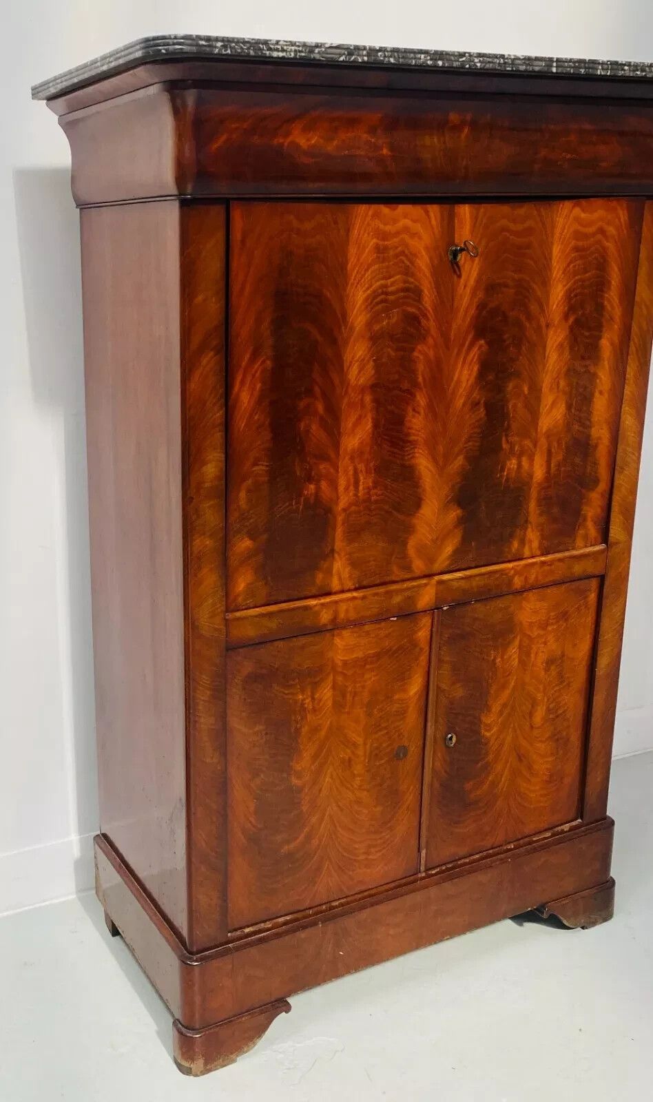 Louis Philippe Mahogany And Veneer Secretary 19th Century photo Furniture