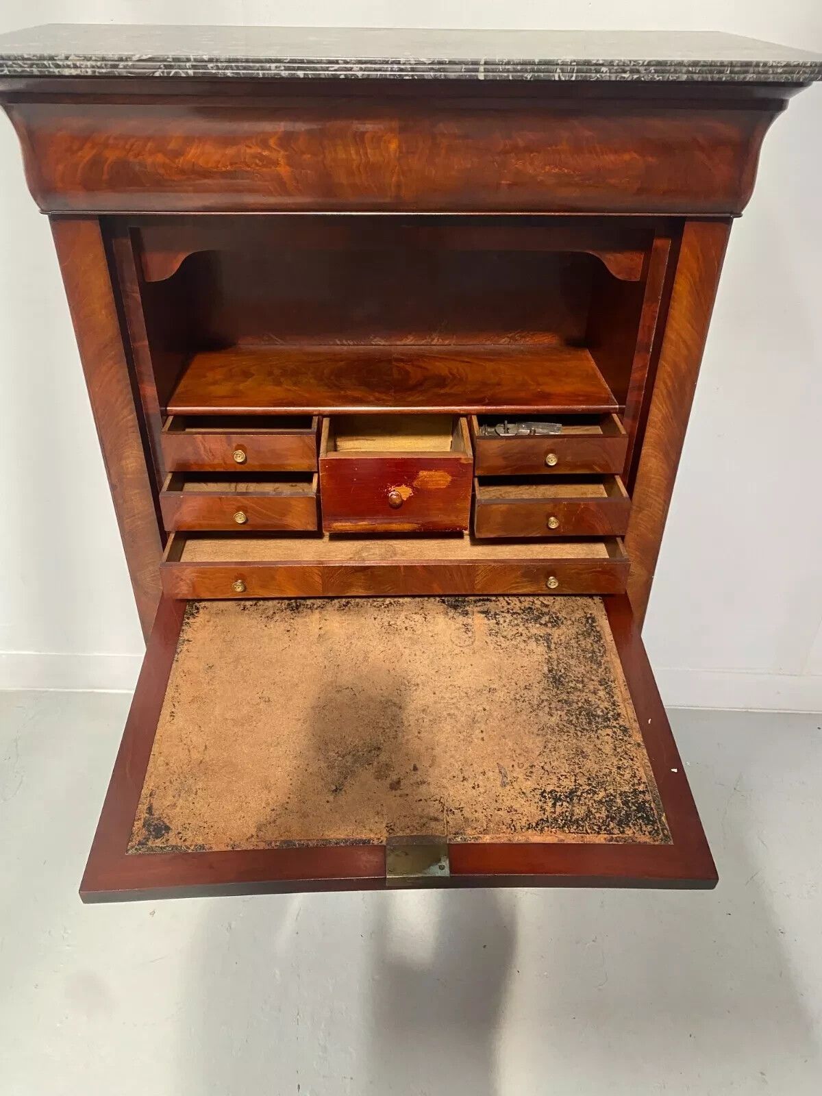 Louis Philippe Mahogany And Veneer Secretary 19th Century photo 731.25