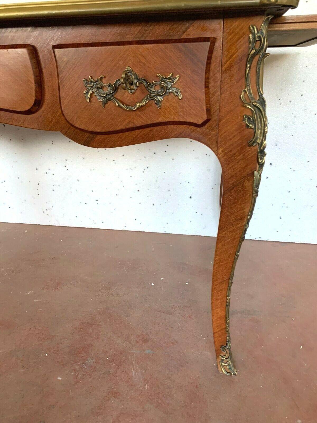 Louis XV Style Sideboard Desk Red Leather Top 20th Century photo Furniture