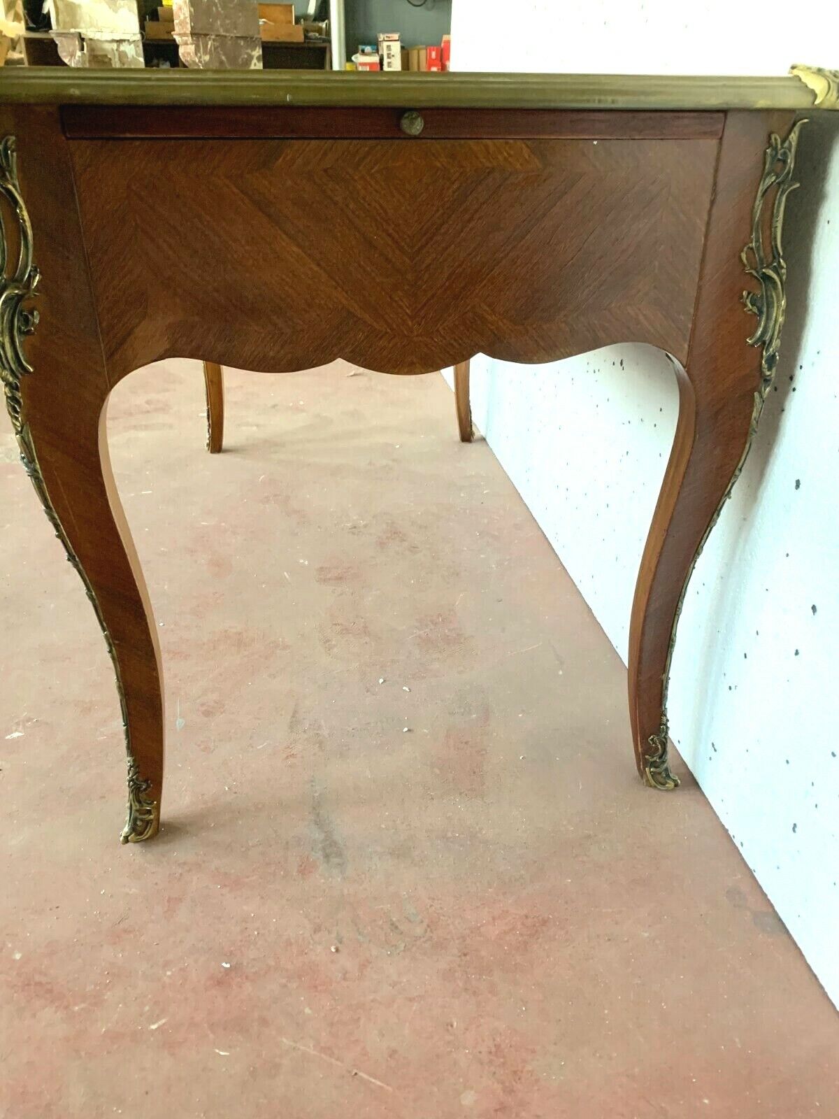 Louis XV Style Sideboard Desk Red Leather Top 20th Century photo 1776.38