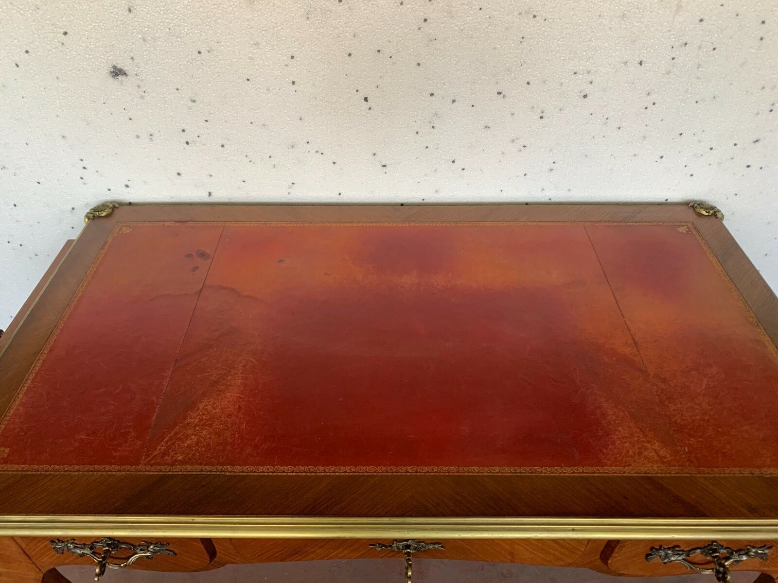Louis XV Style Sideboard Desk Red Leather Top 20th Century photo vintage