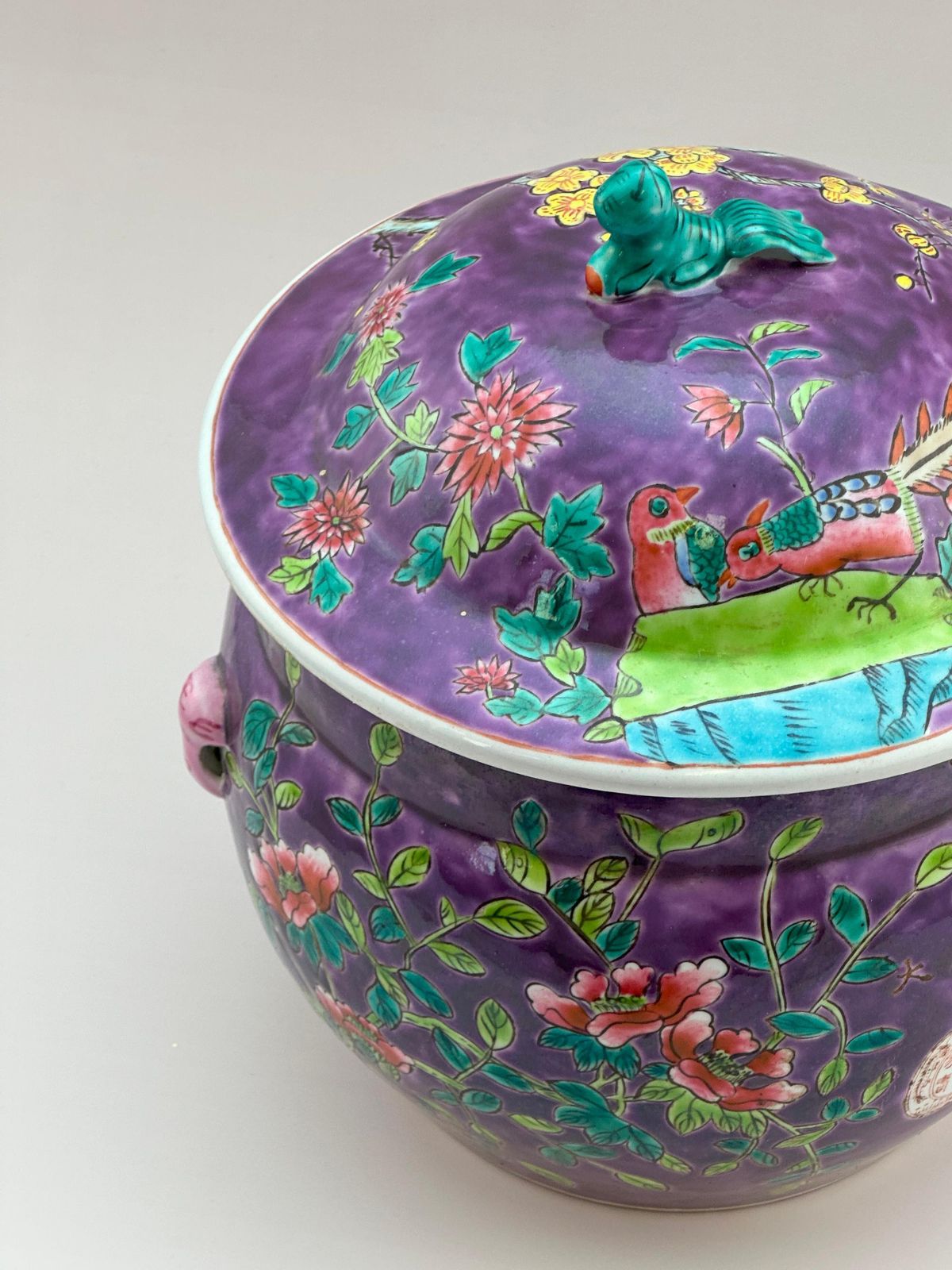 Chinese Famille Rose Kamcheng Jar, Purple Ground, Dayazhai Style photo furniture