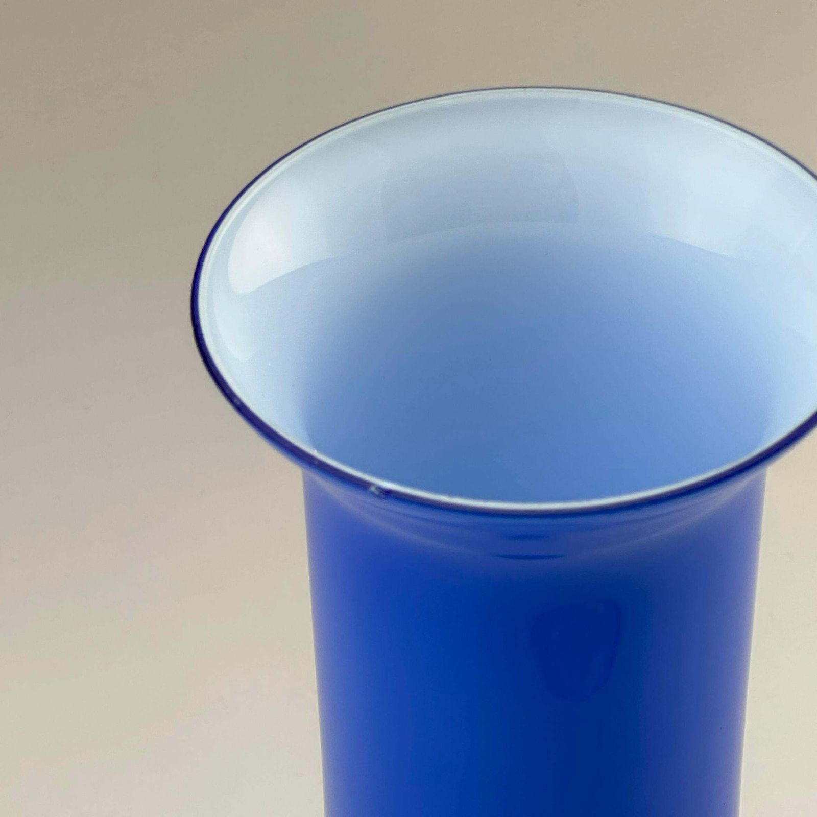 Cobalt Blue Empoli Cased Glass Vase, Italy, Circa 1970s photo furniture