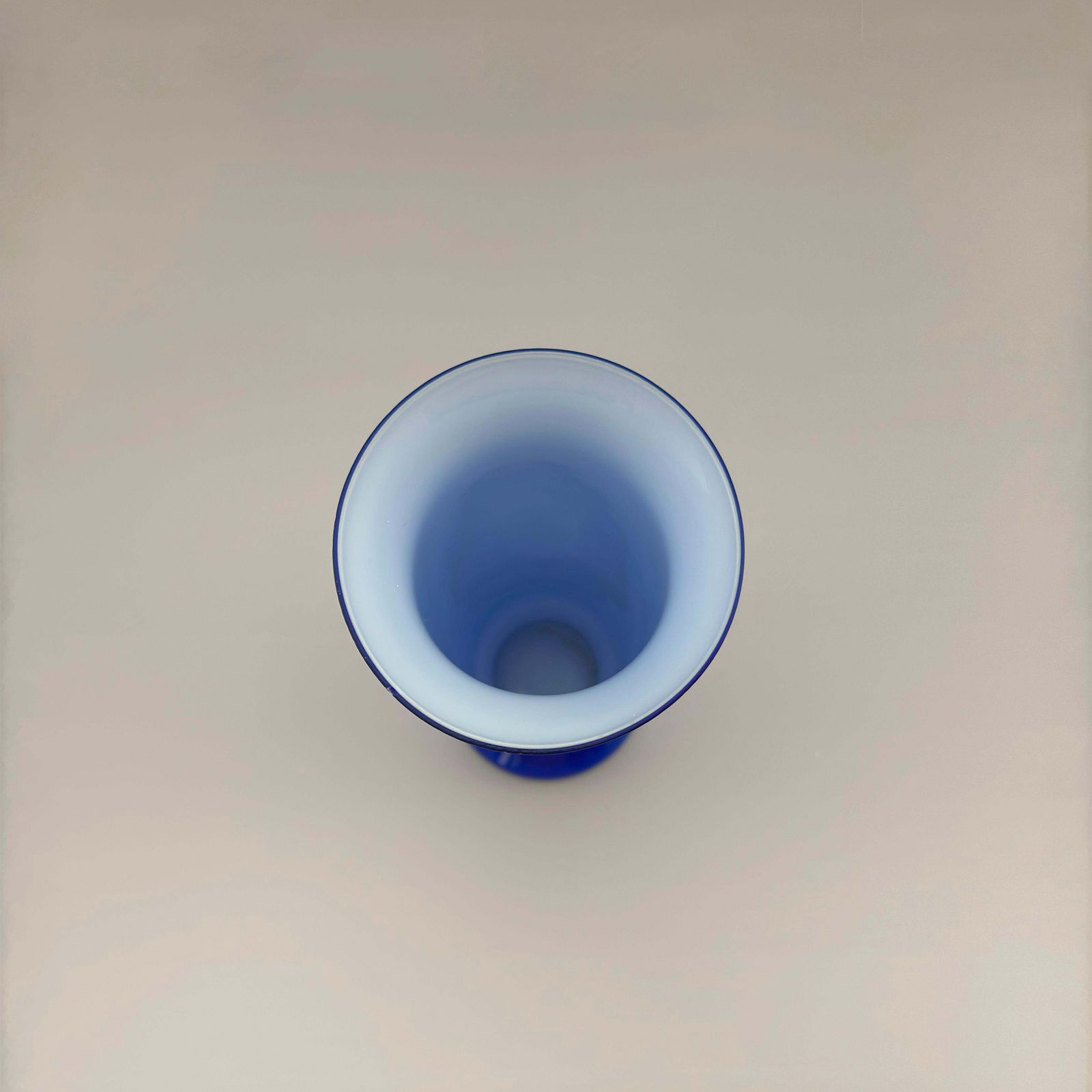 Cobalt Blue Empoli Cased Glass Vase, Italy, Circa 1970s photo 140.0