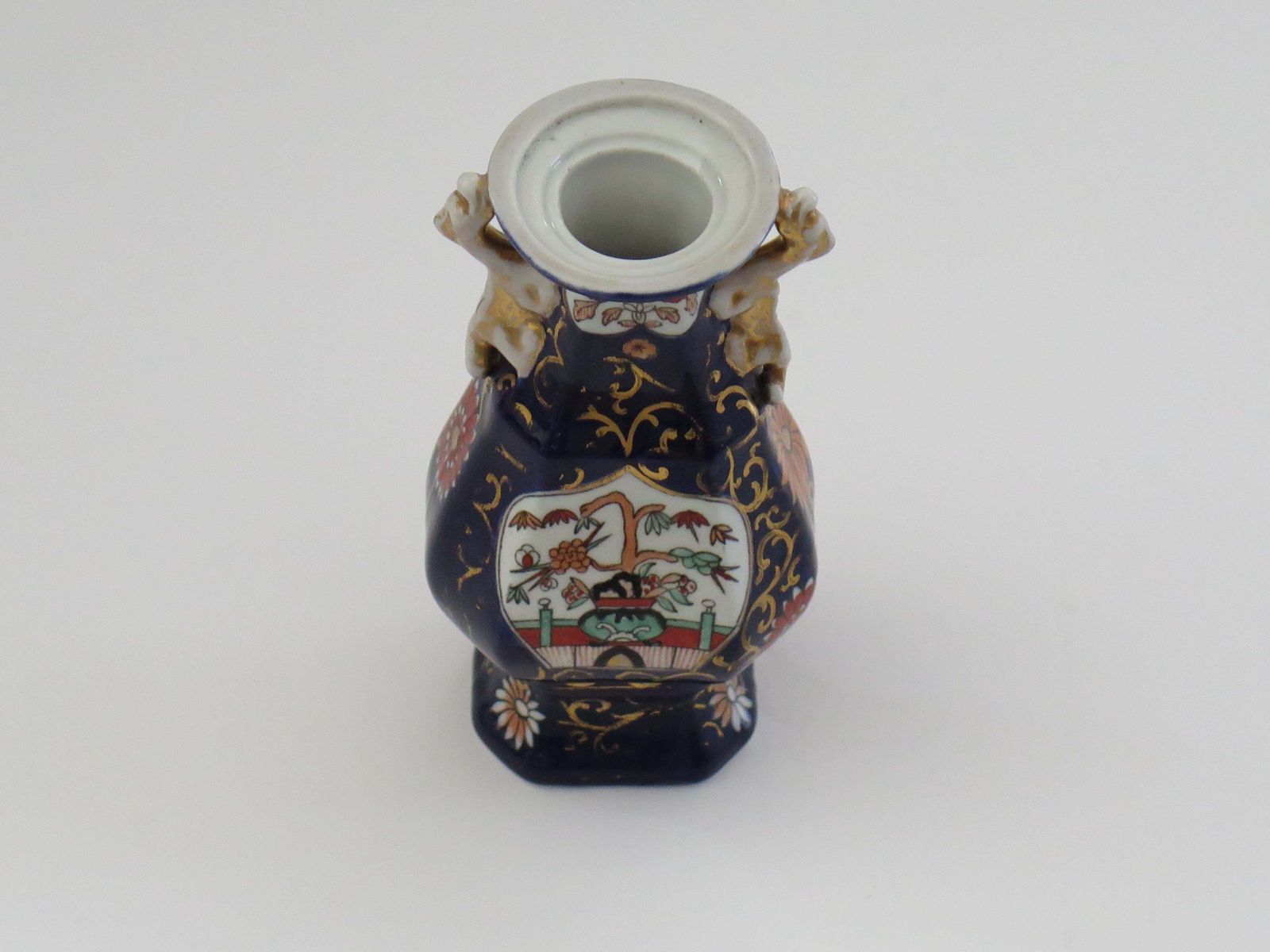 Home Decor Masons Ironstone Vase In Blue Hawthorne Pattern (No. 2), Circa 1830 photo