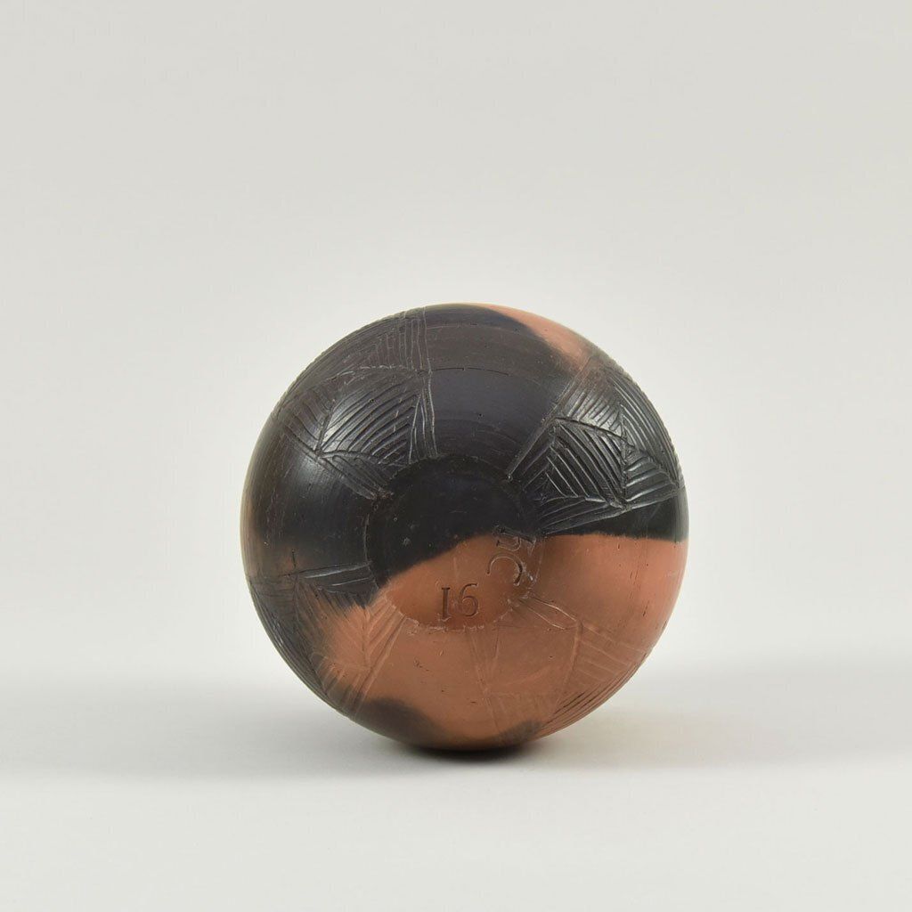 Glazed Studio Pottery Vase In Terracotta And And Black Colour photo 70.0