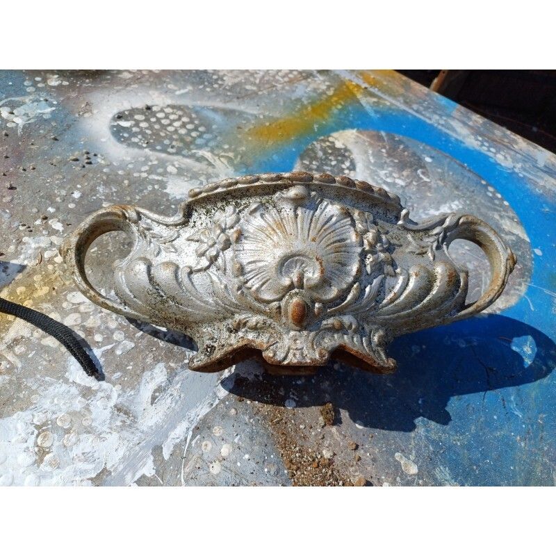 2 Cast Iron Planters 1900 From Charleville   Mézières Rocaille Style photo vintage