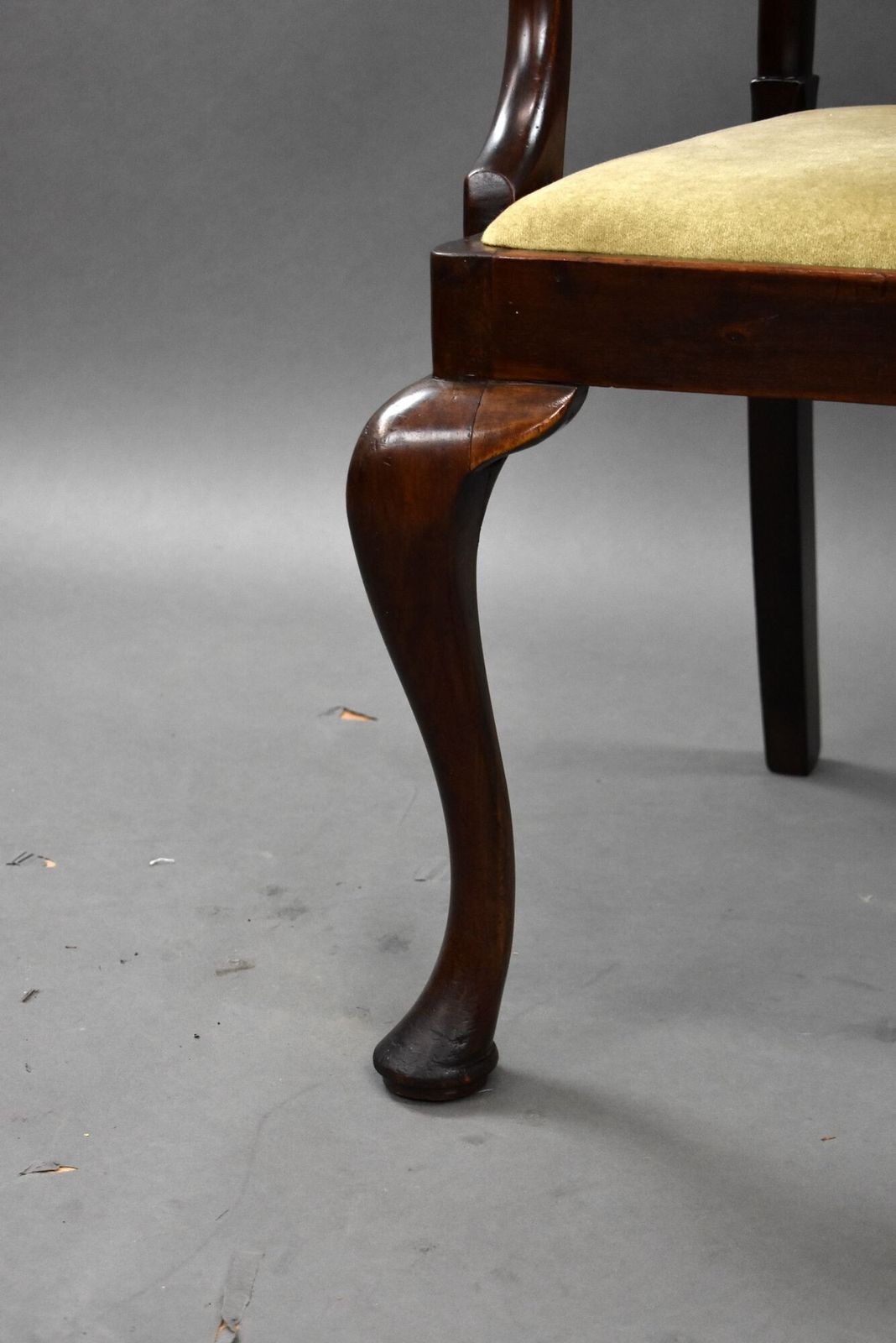 Antique Mahogany Queen Anne Style Open Armchair photo vintage