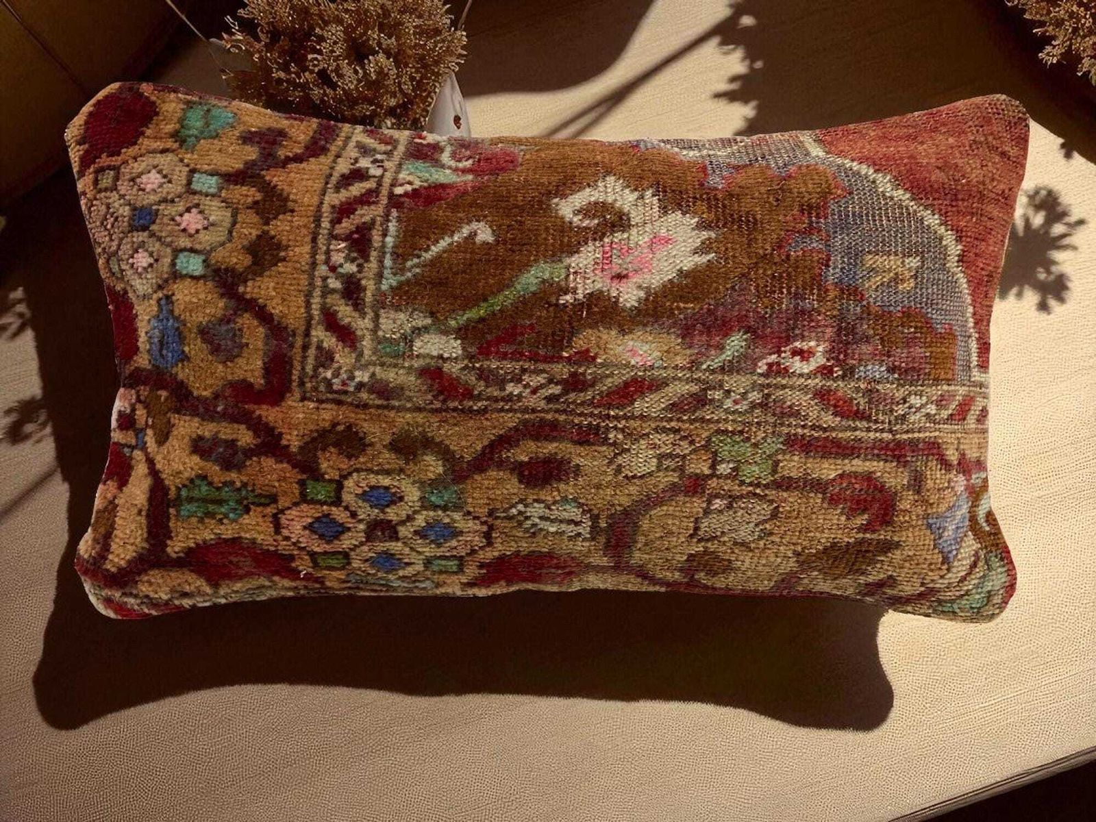 Hand Made Kilim Faced Cushion 12 X 20 Inches, Anatolian Kilim Pillow, Handmade Cushion Cover, Turkish Decor, Home Decor Accent photo furniture