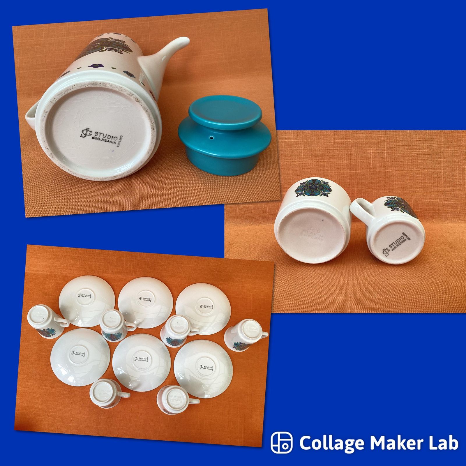 Complete 1960s J&G Meakin Impact Coffee Set: Coffee Pot, 6 Cups And Saucers, Cream Jug, Sugar Bowl, Studio Meakin Impact, Retro Coffee Set photo buy